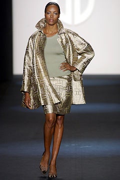 metallic printed jacket and skirt
