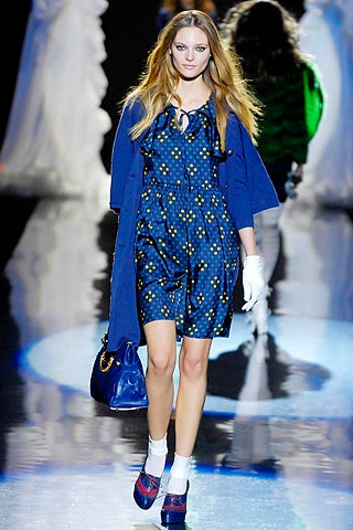 blue printed mini dress