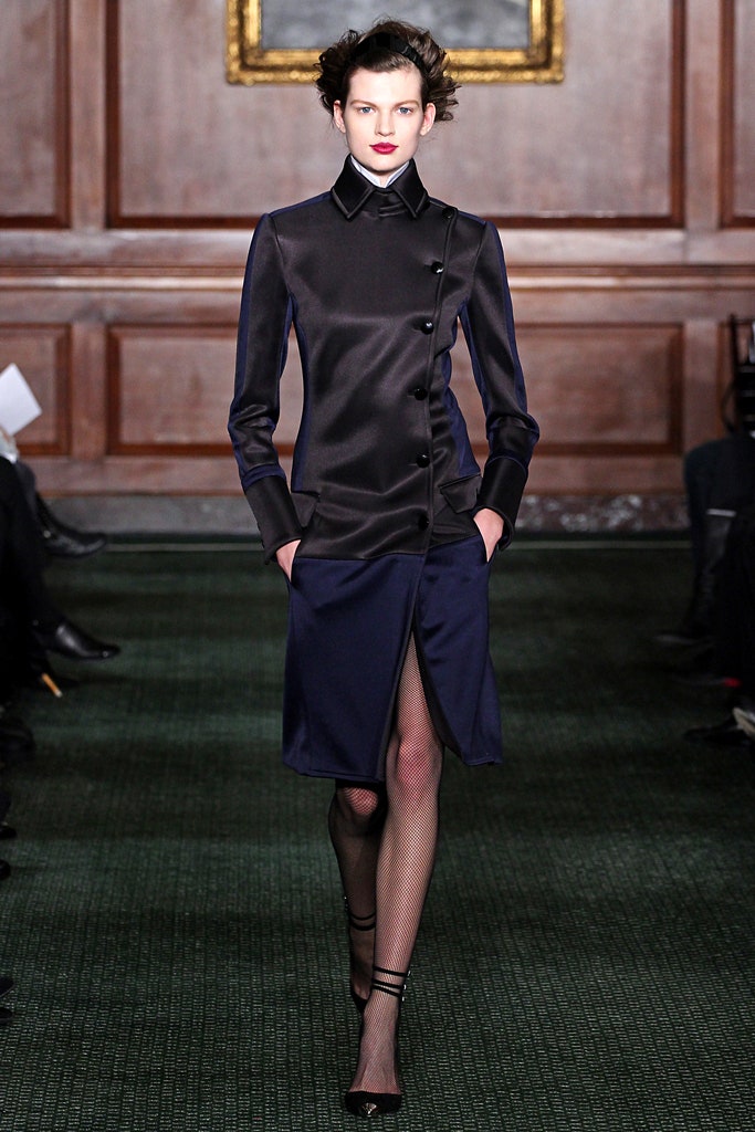 black satin asymmetric jacket