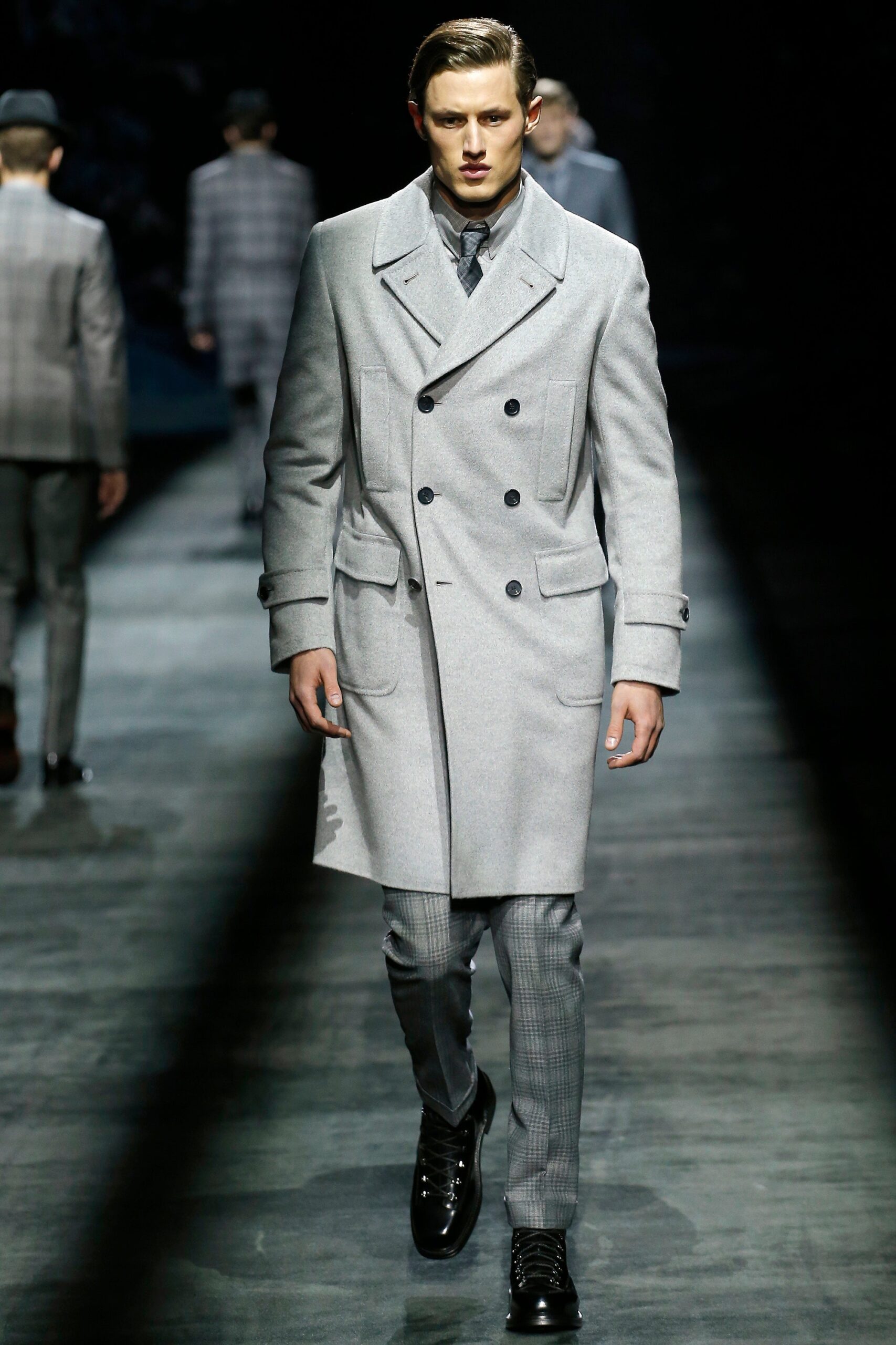 gray checked tie