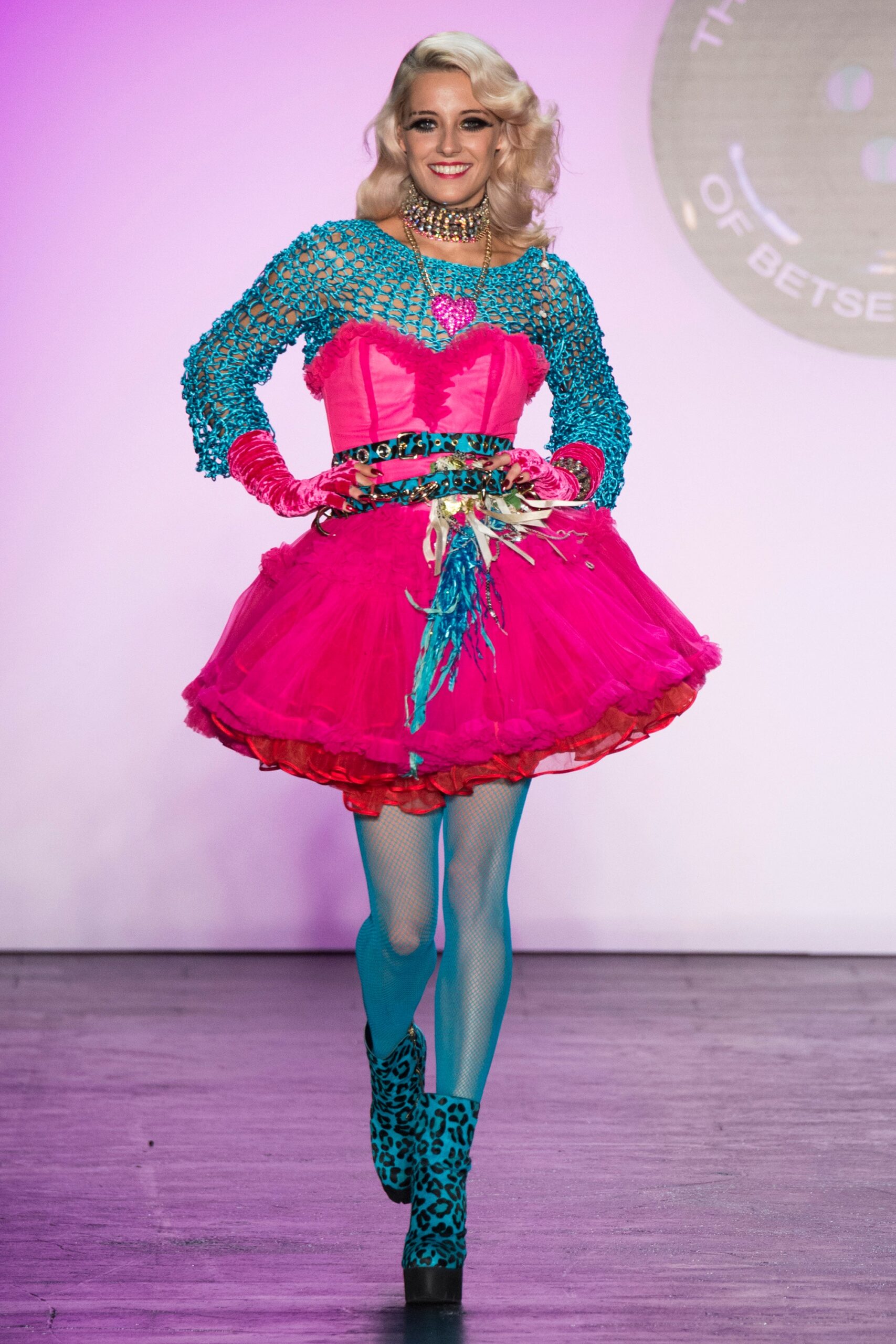 pink tulle belted mini dress