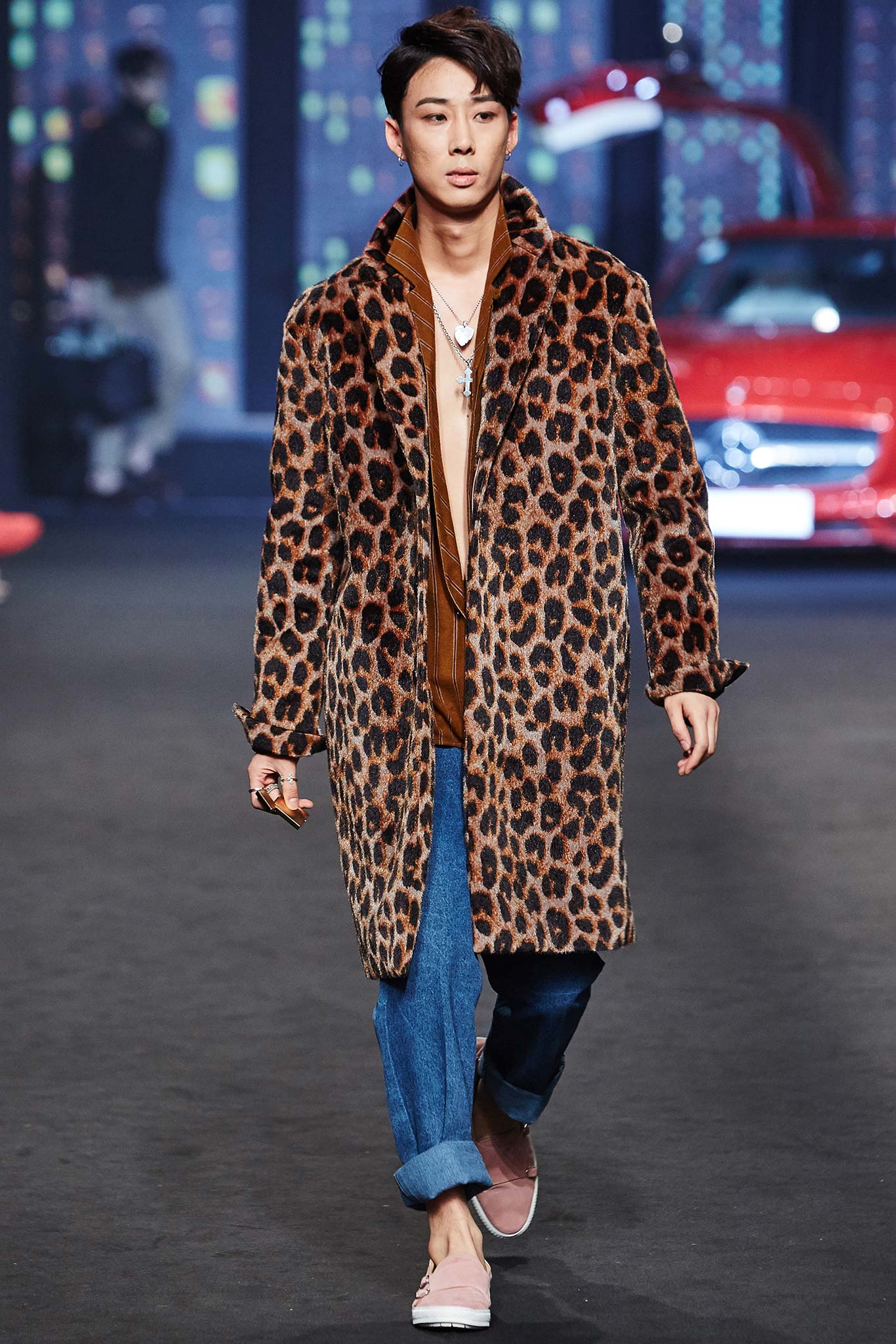 leopard-print fur coat