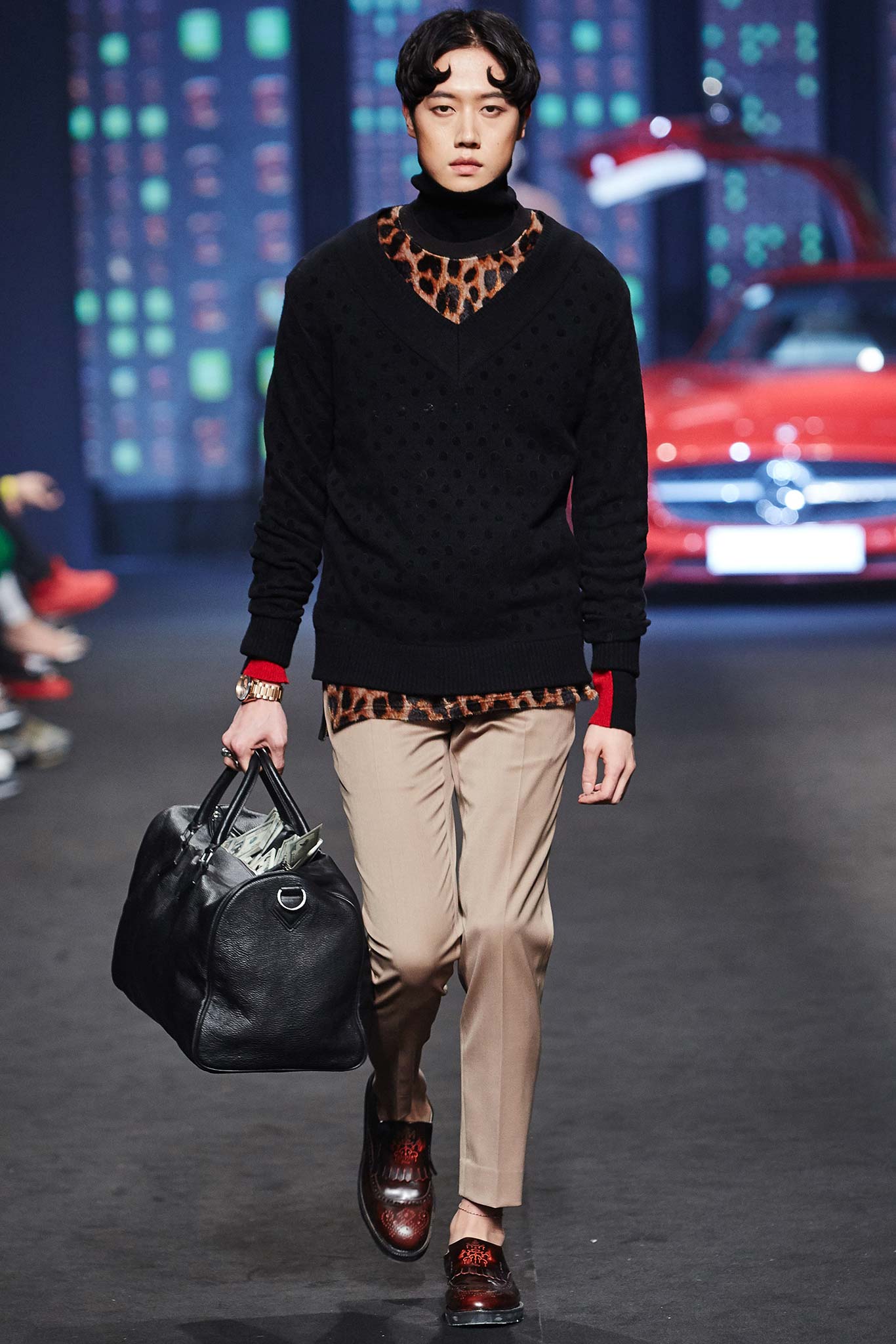 black knit v-neck sweater