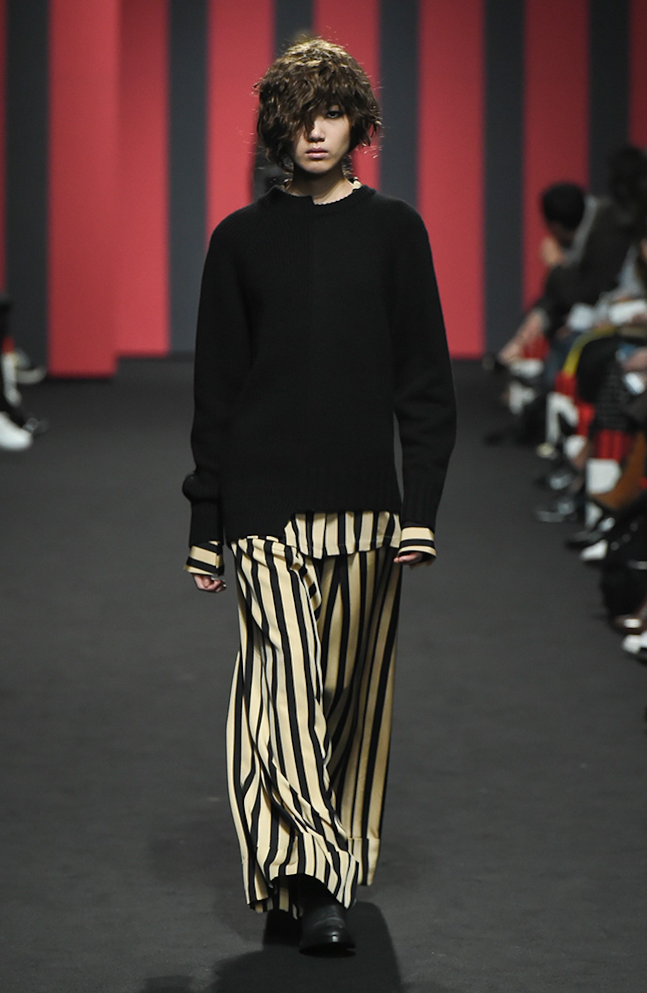 black ribbed knit sweater