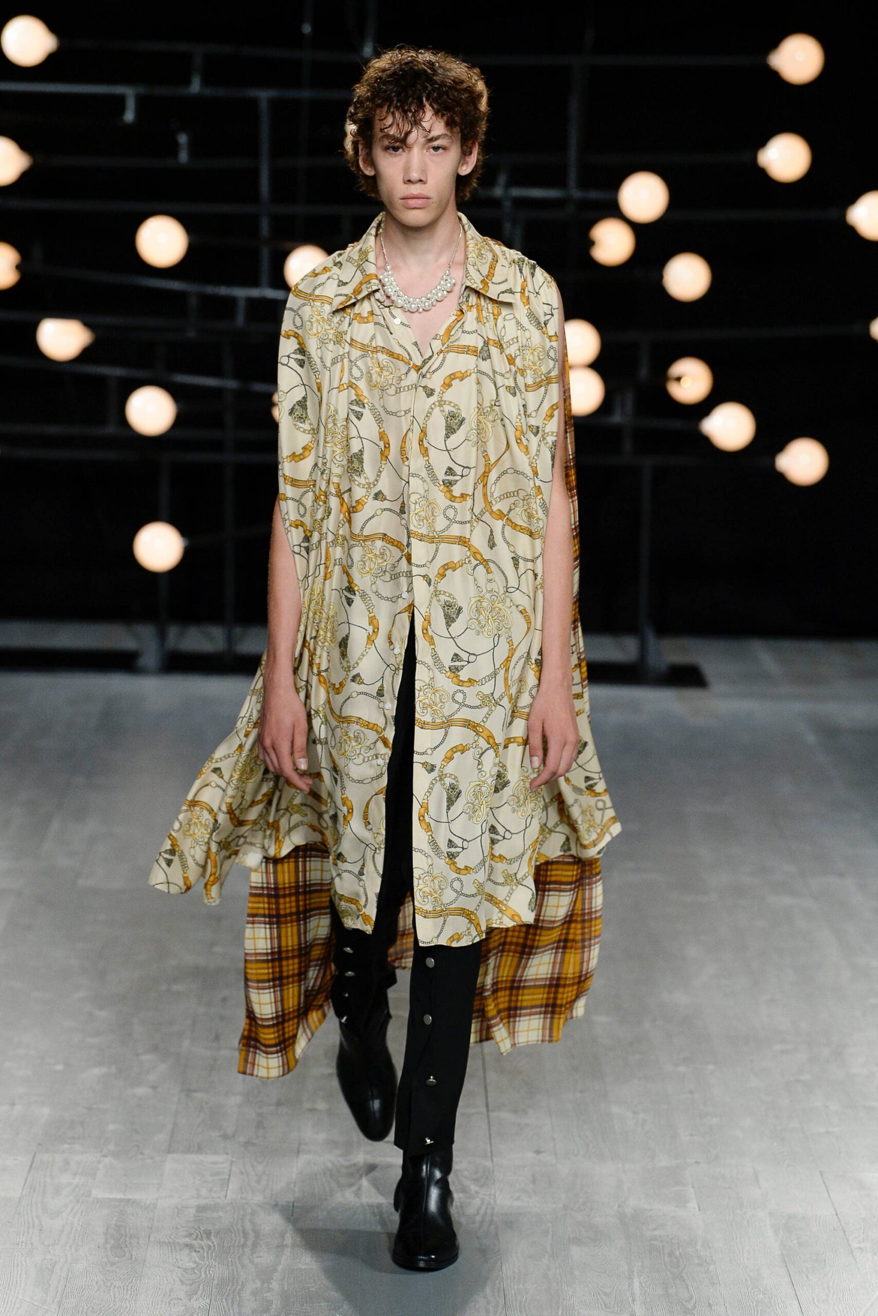 ivory printed asymmetric maxi dress