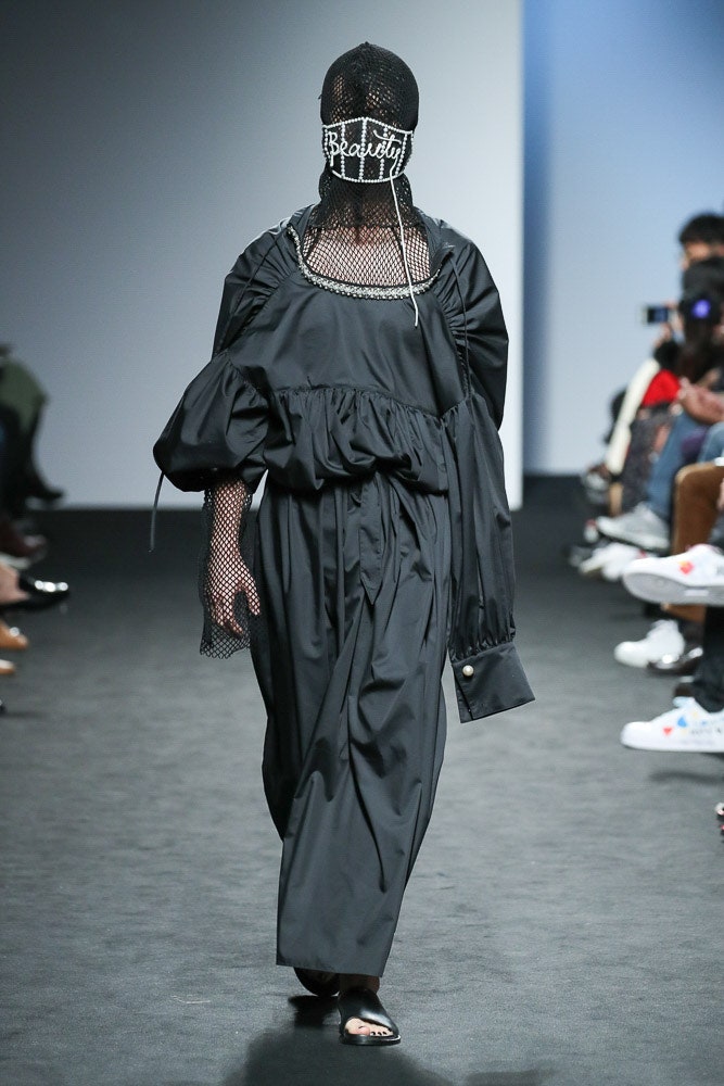 black ruched maxi dress