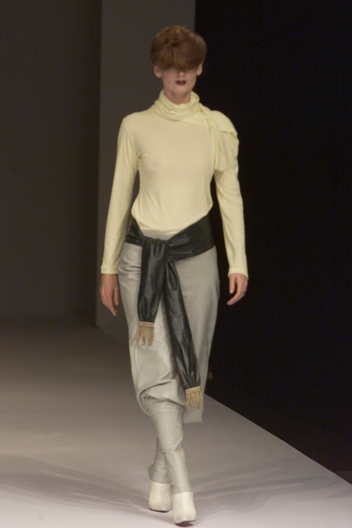 ivory turtleneck asymmetric top