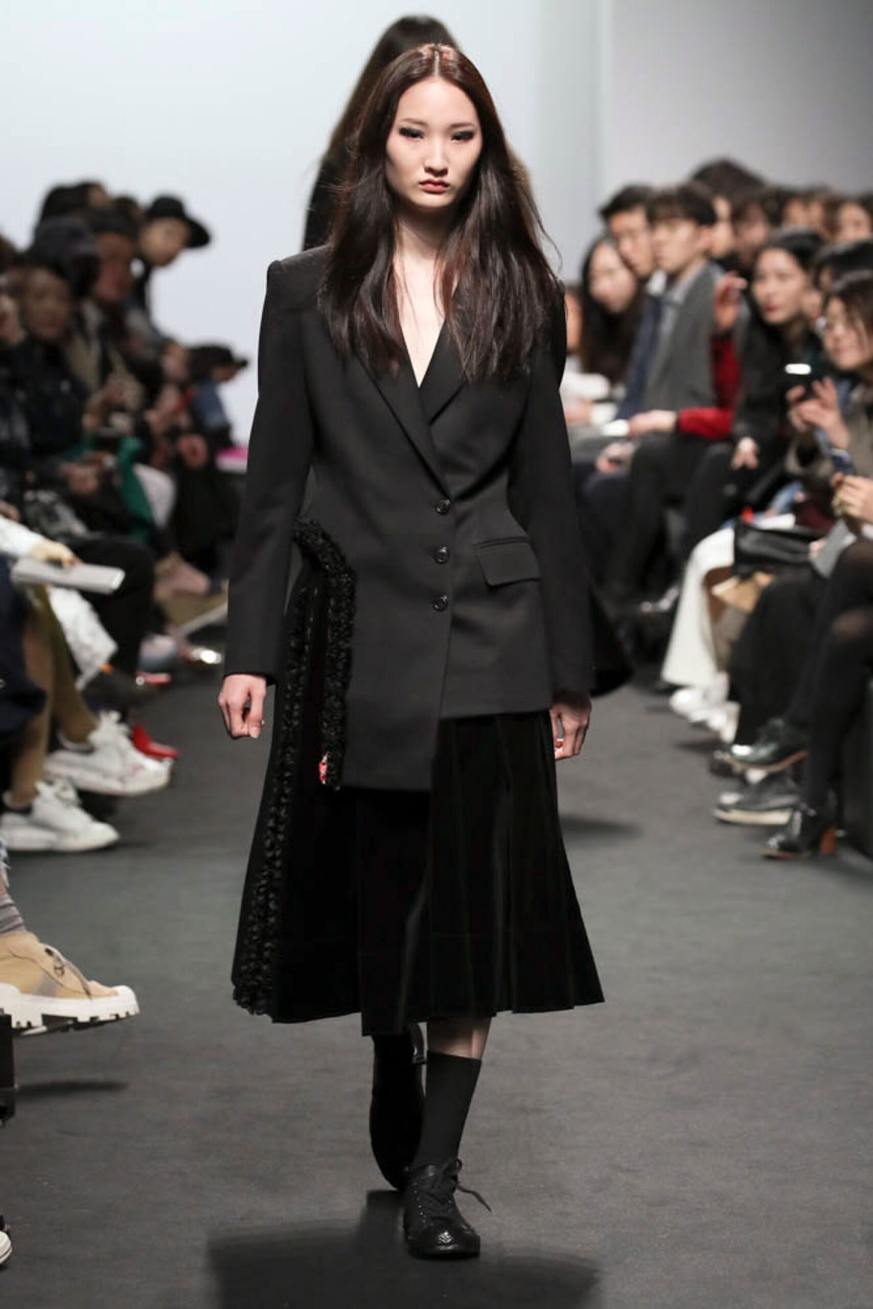 black asymmetric tailored blazer