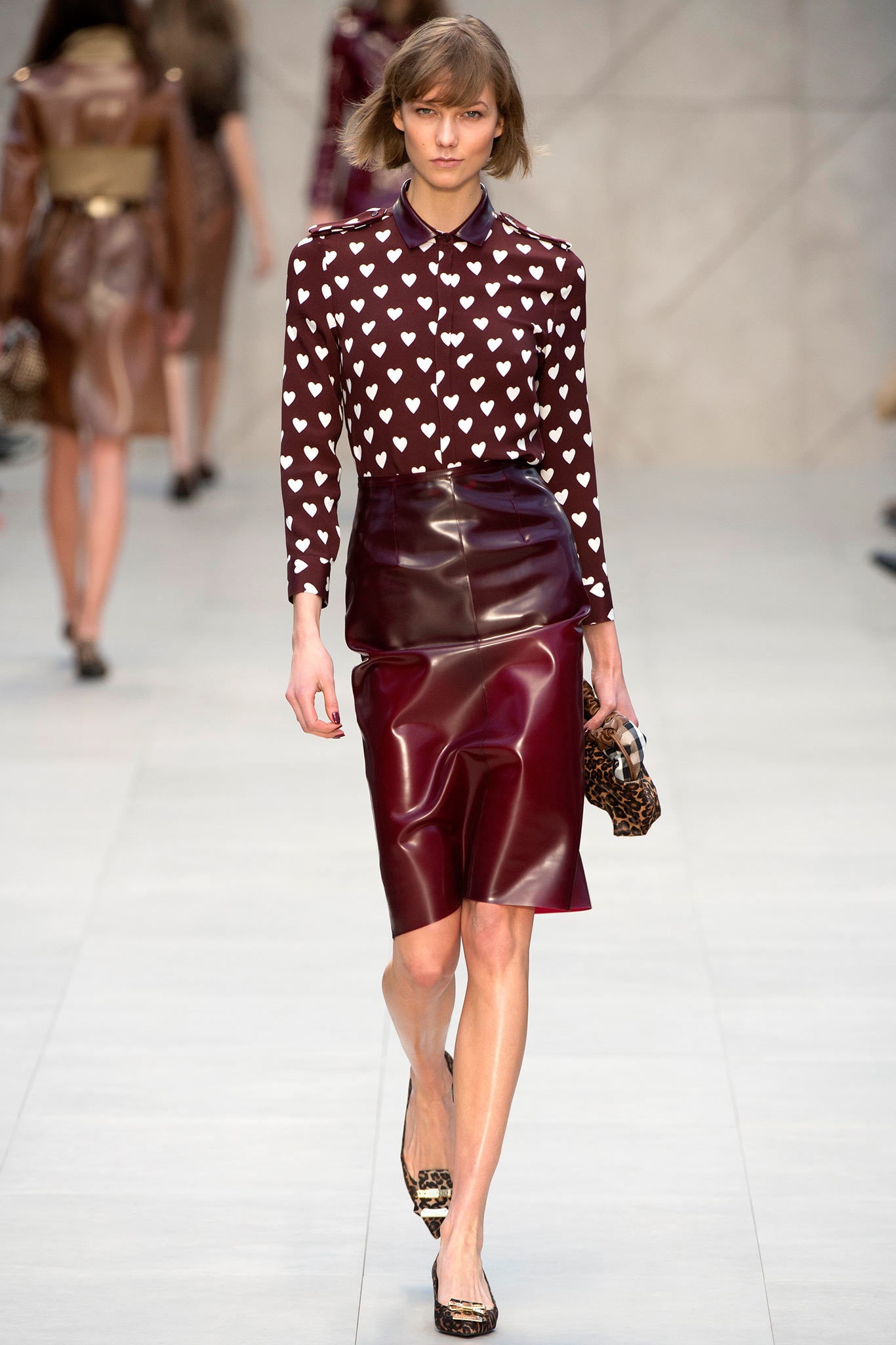 brown unknown animal-print printed bag