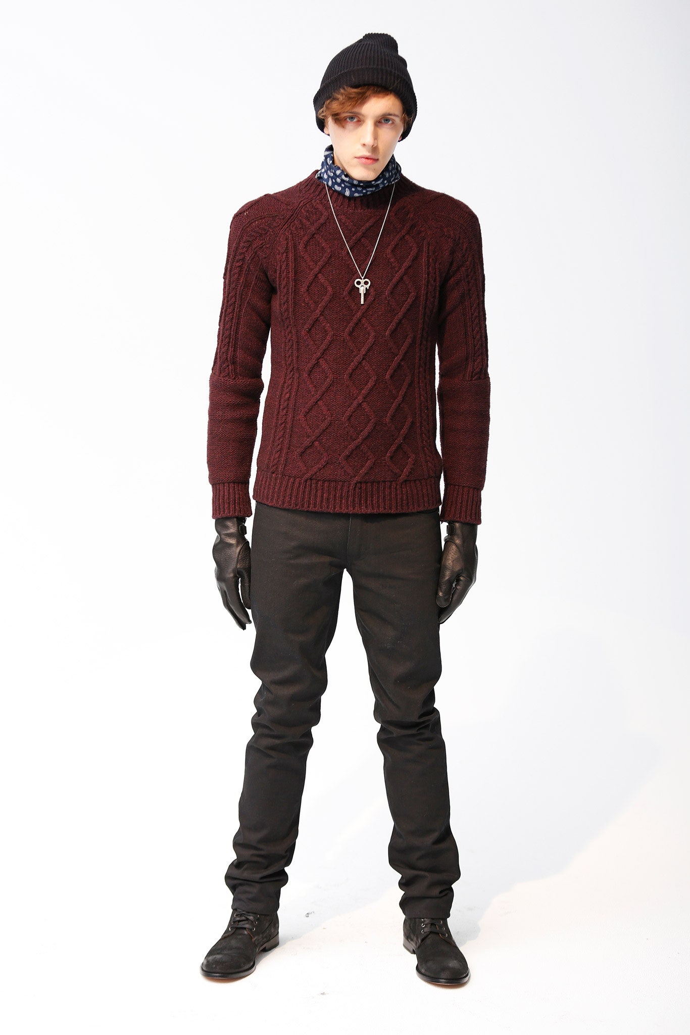 maroon cable knit sweater