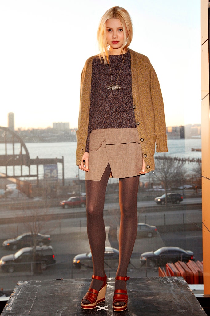 oversized brown knit cardigan