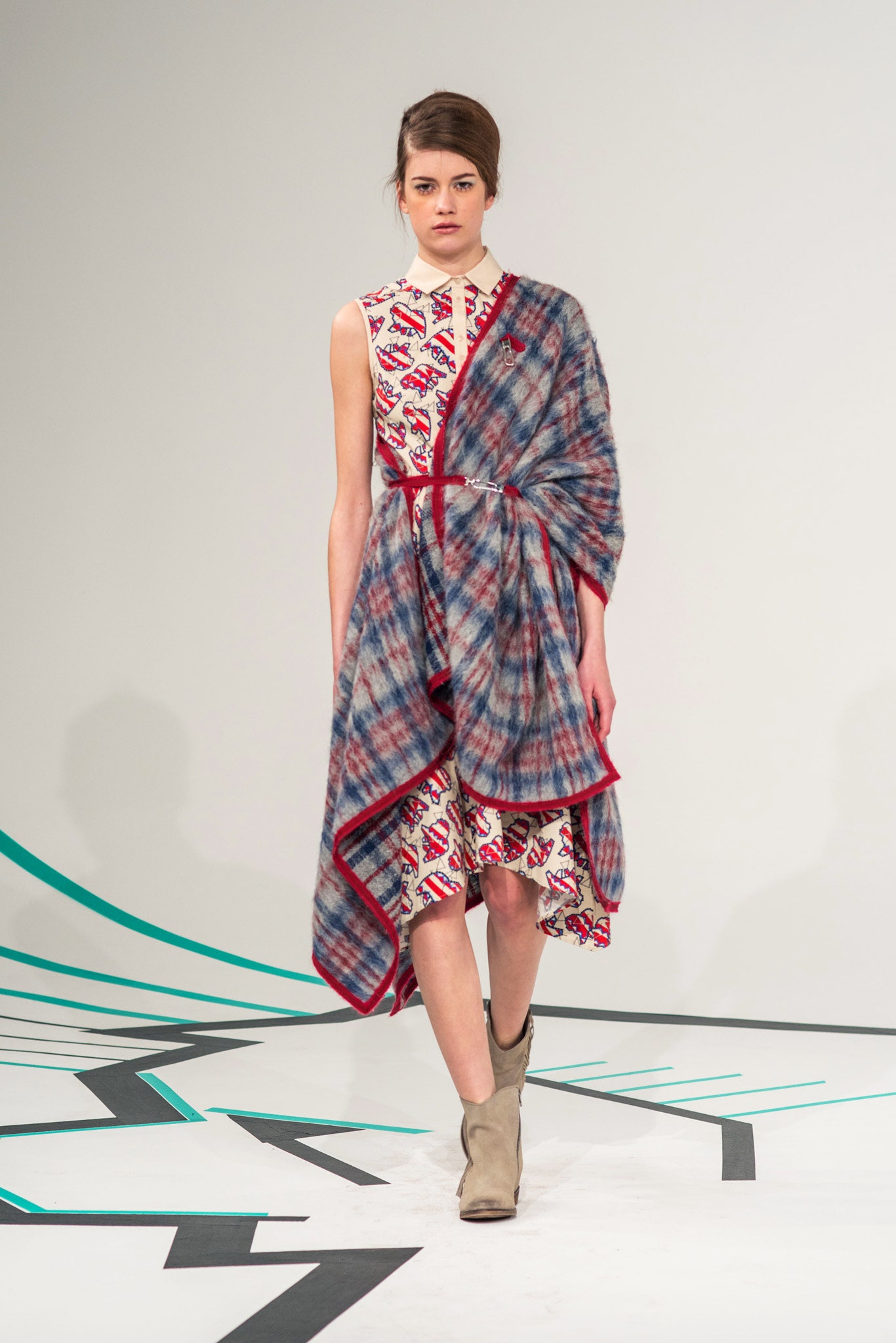 plaid blanket wrap cape