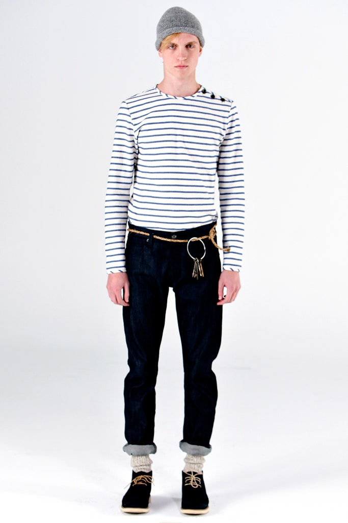 striped long-sleeve boat-neck top