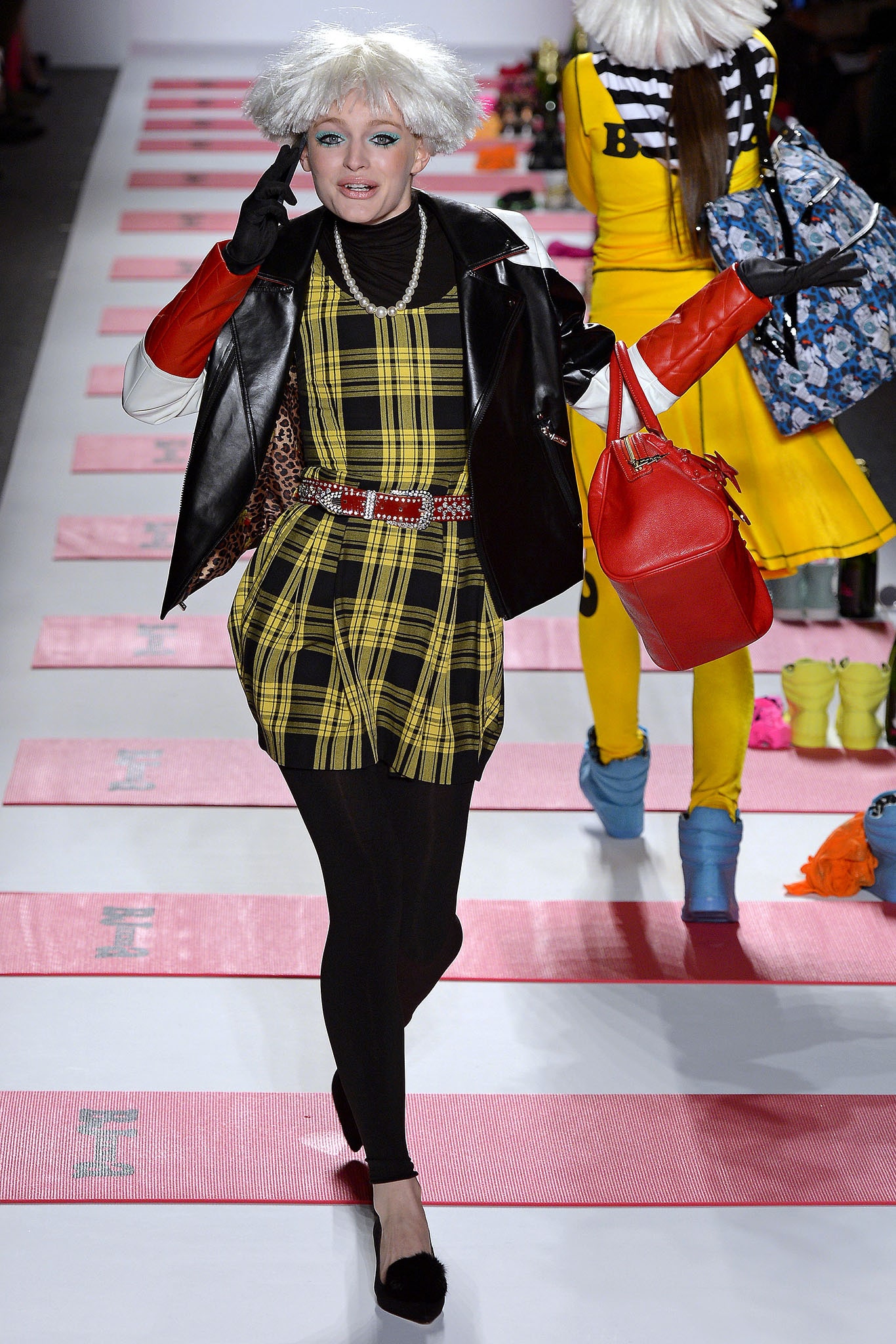 yellow checked mini dress