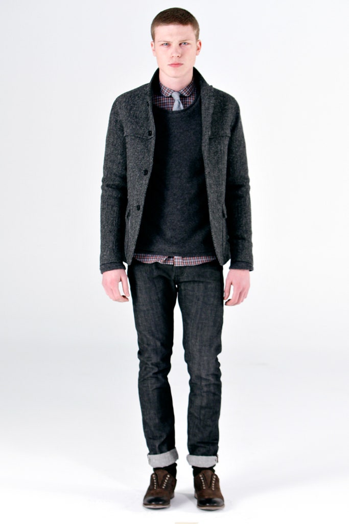 gray wool single-breasted jacket
