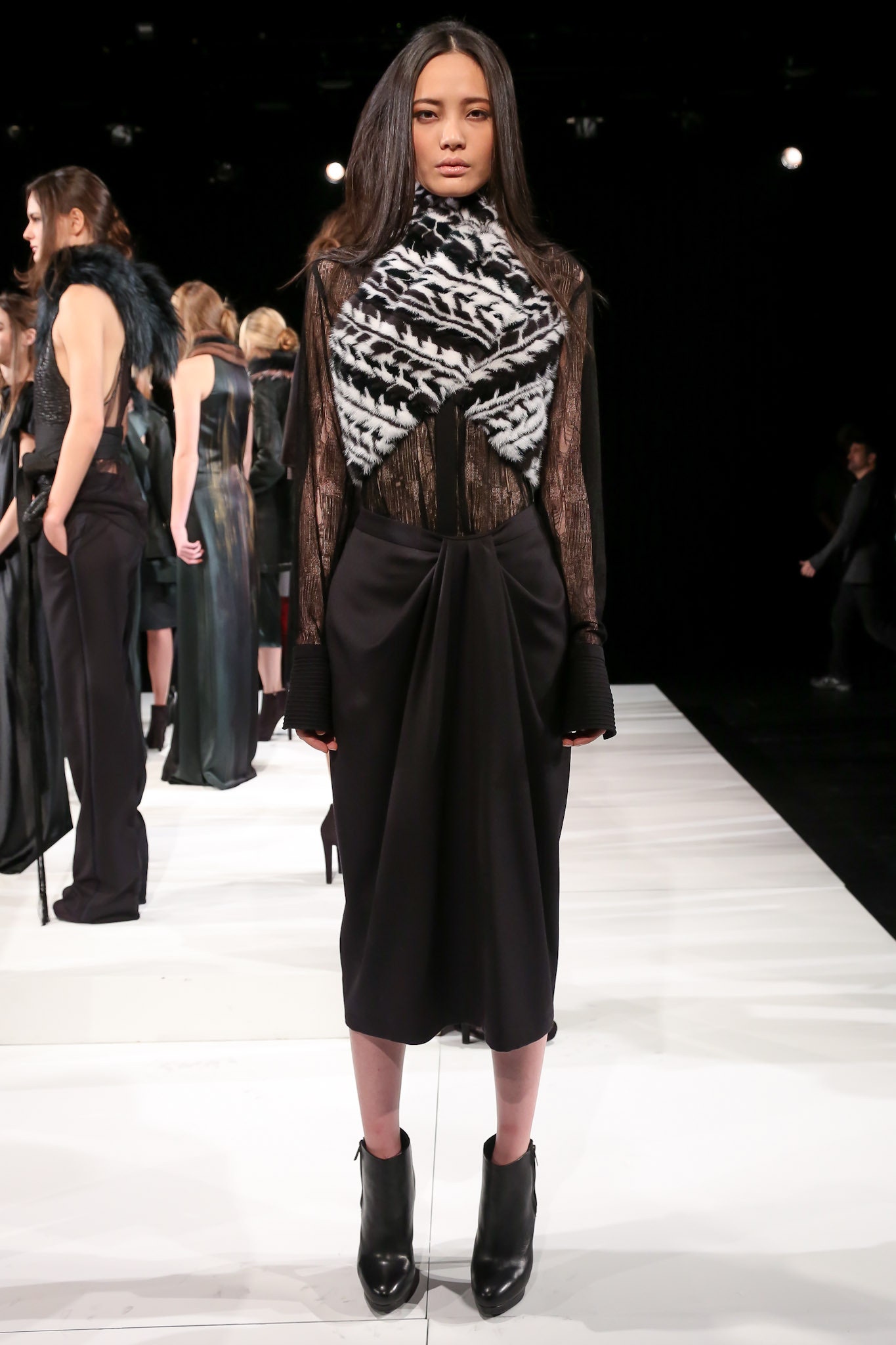 black lace midi dress