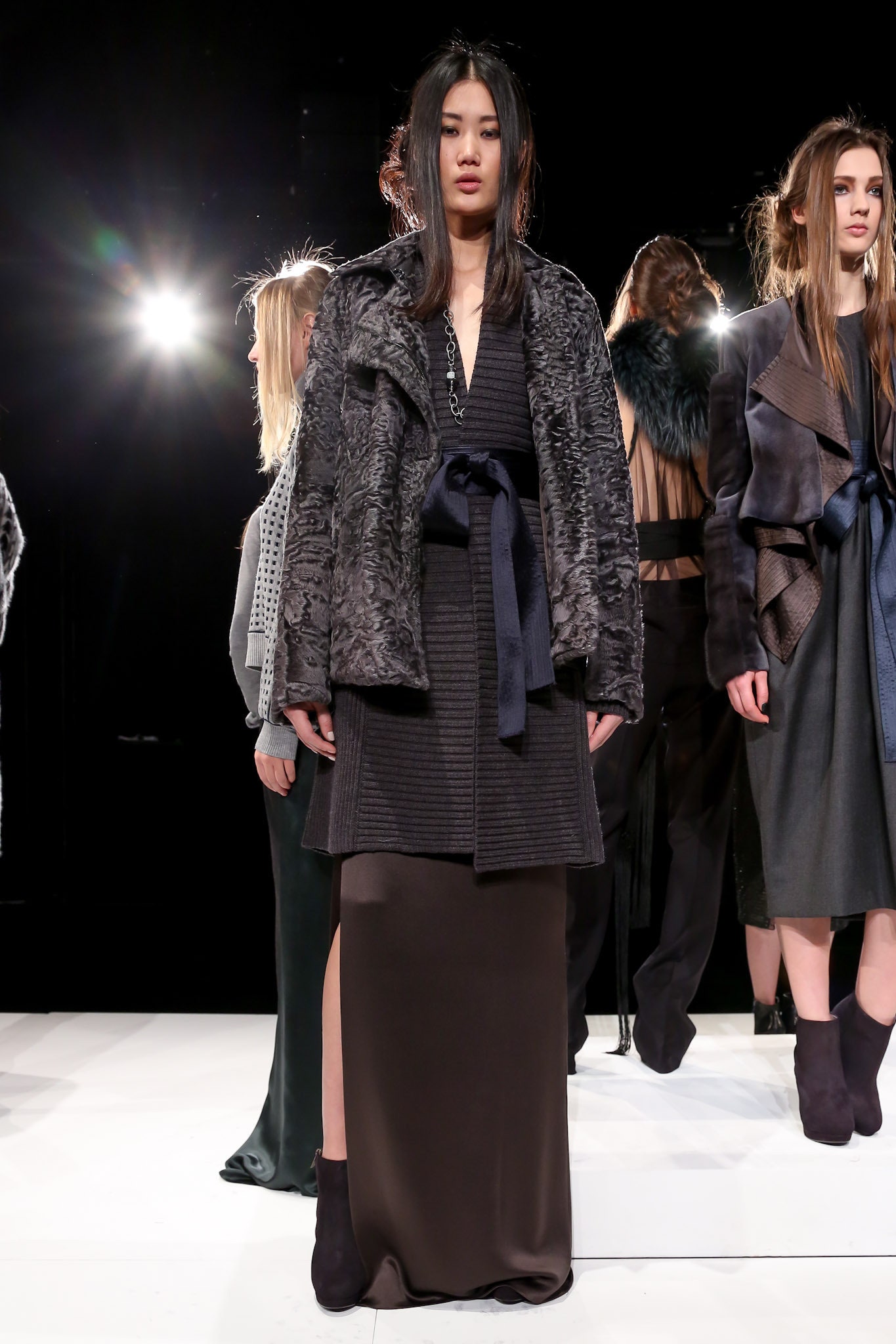 black fur cropped jacket
