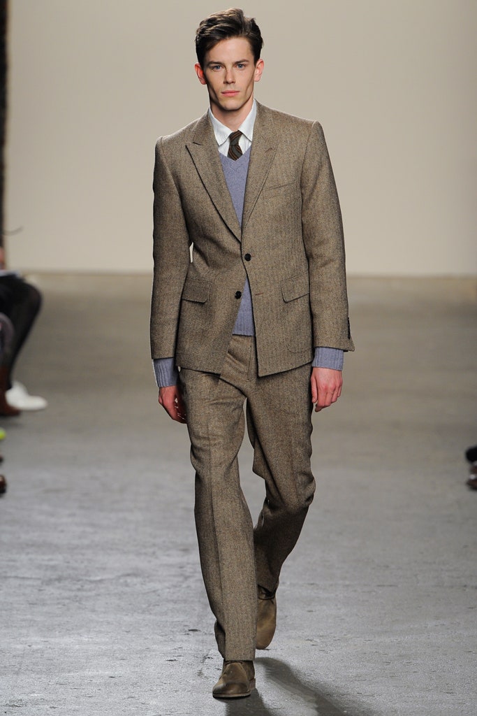 brown tweed tailored blazer