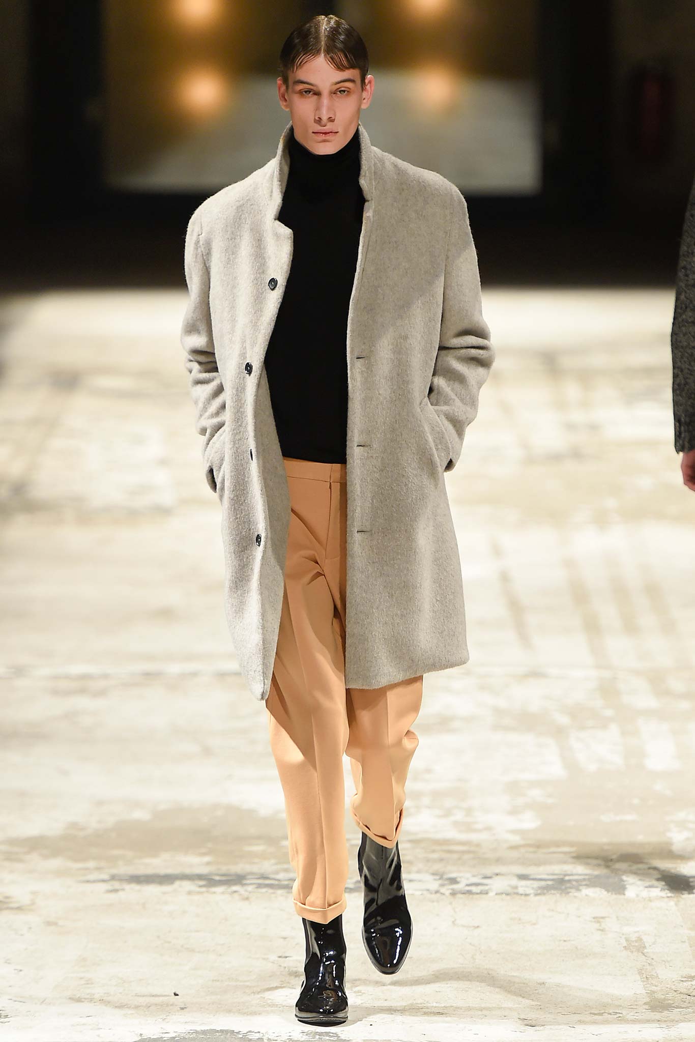 gray wool car coat
