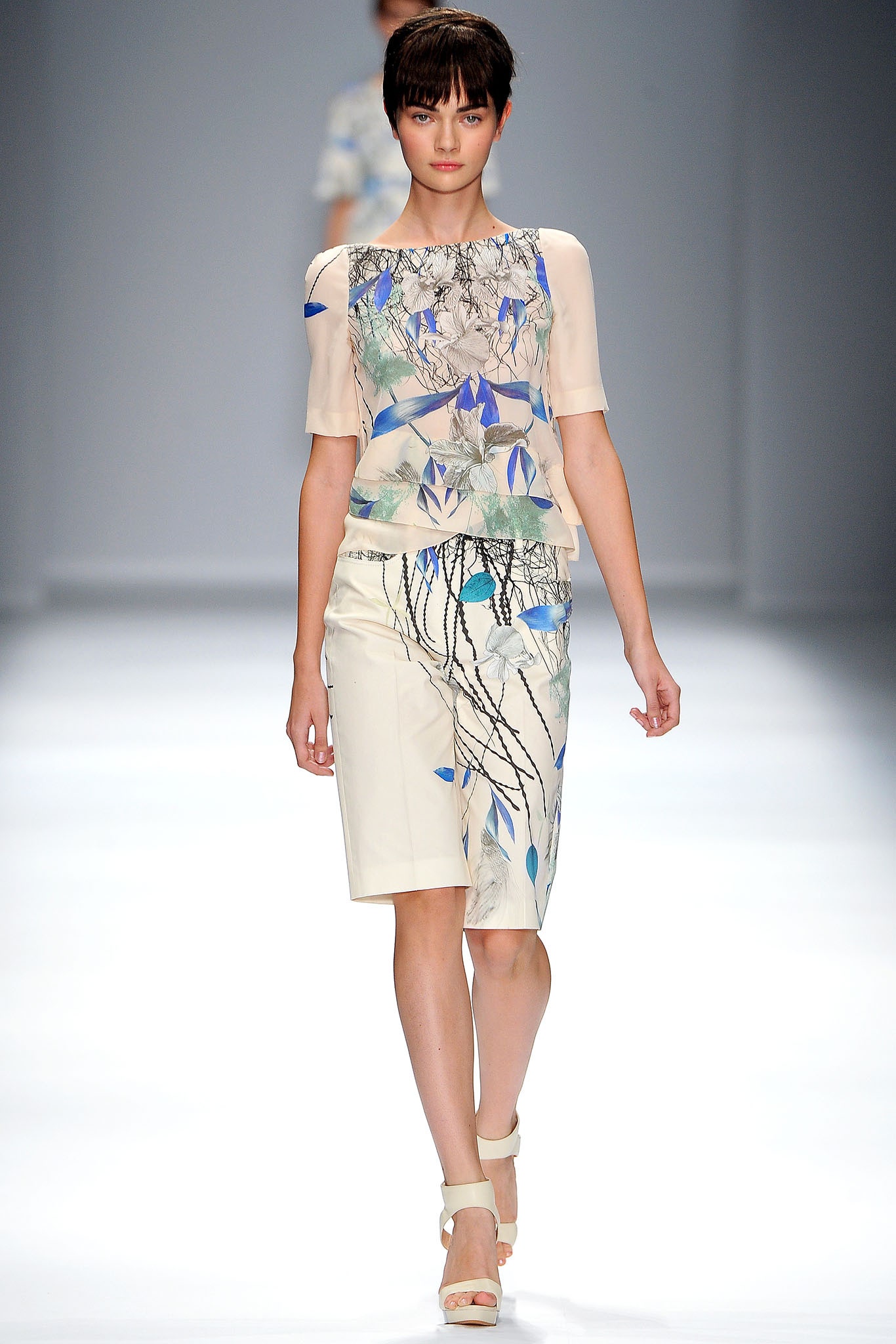 floral chiffon overlay top