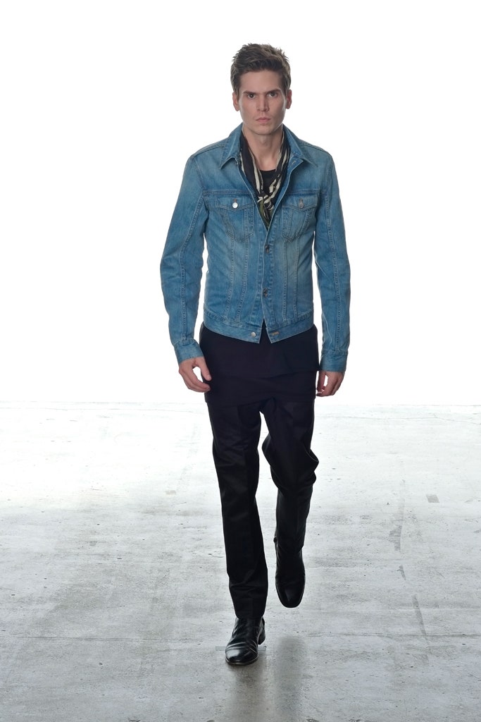 blue denim collared jacket