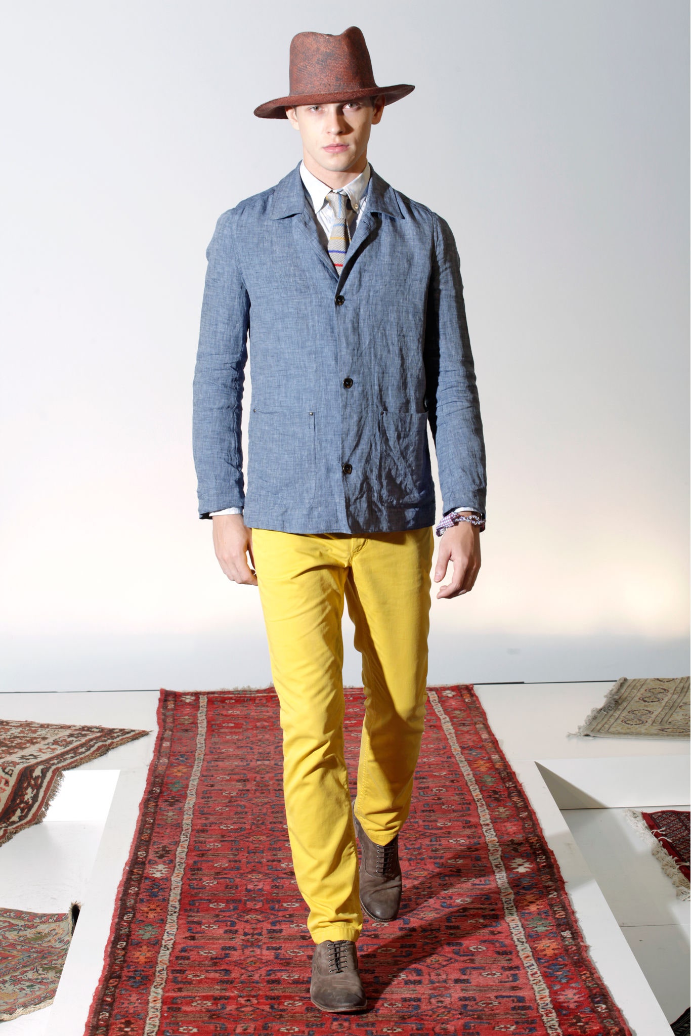 beige unknown striped tie