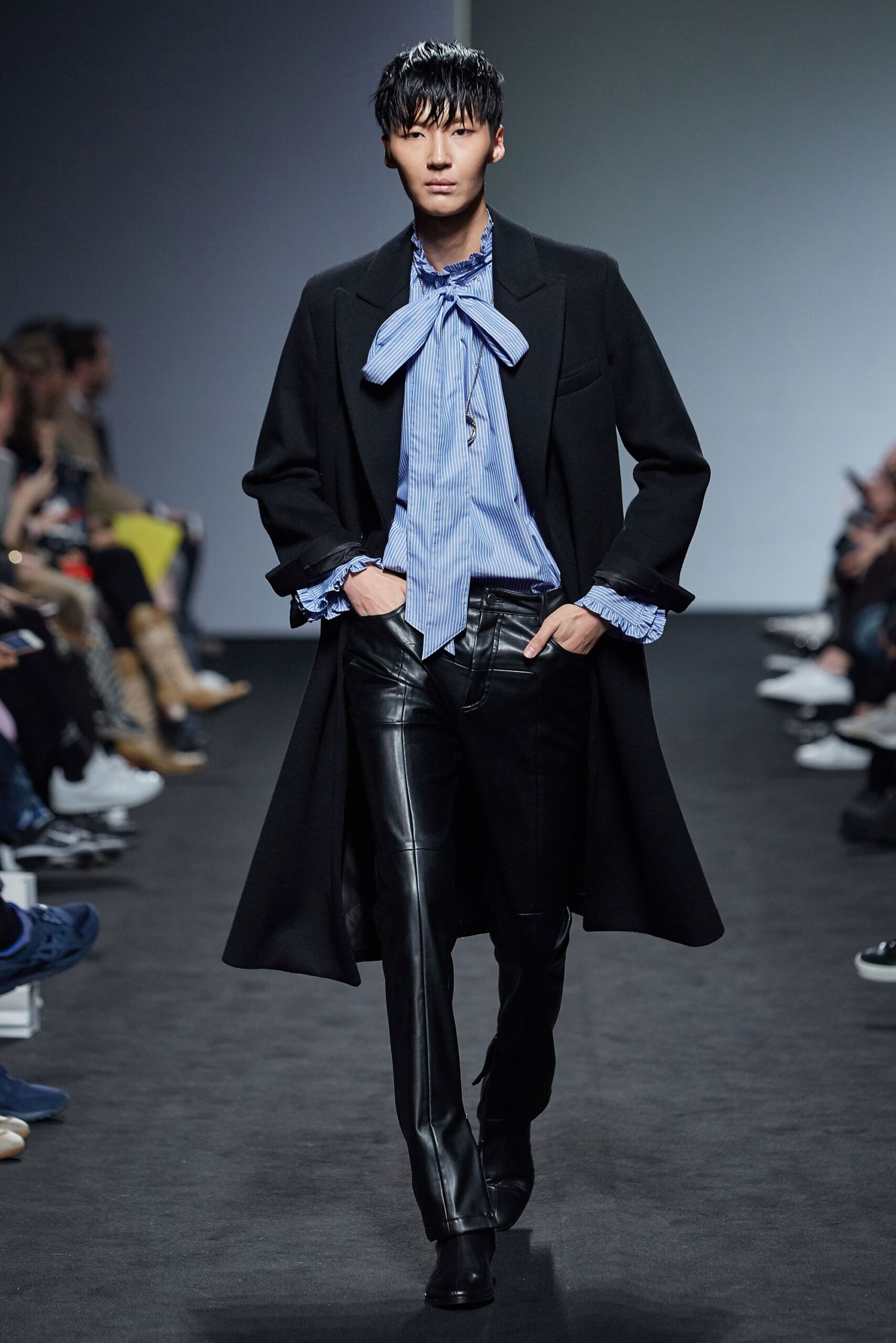 black wool maxi coat