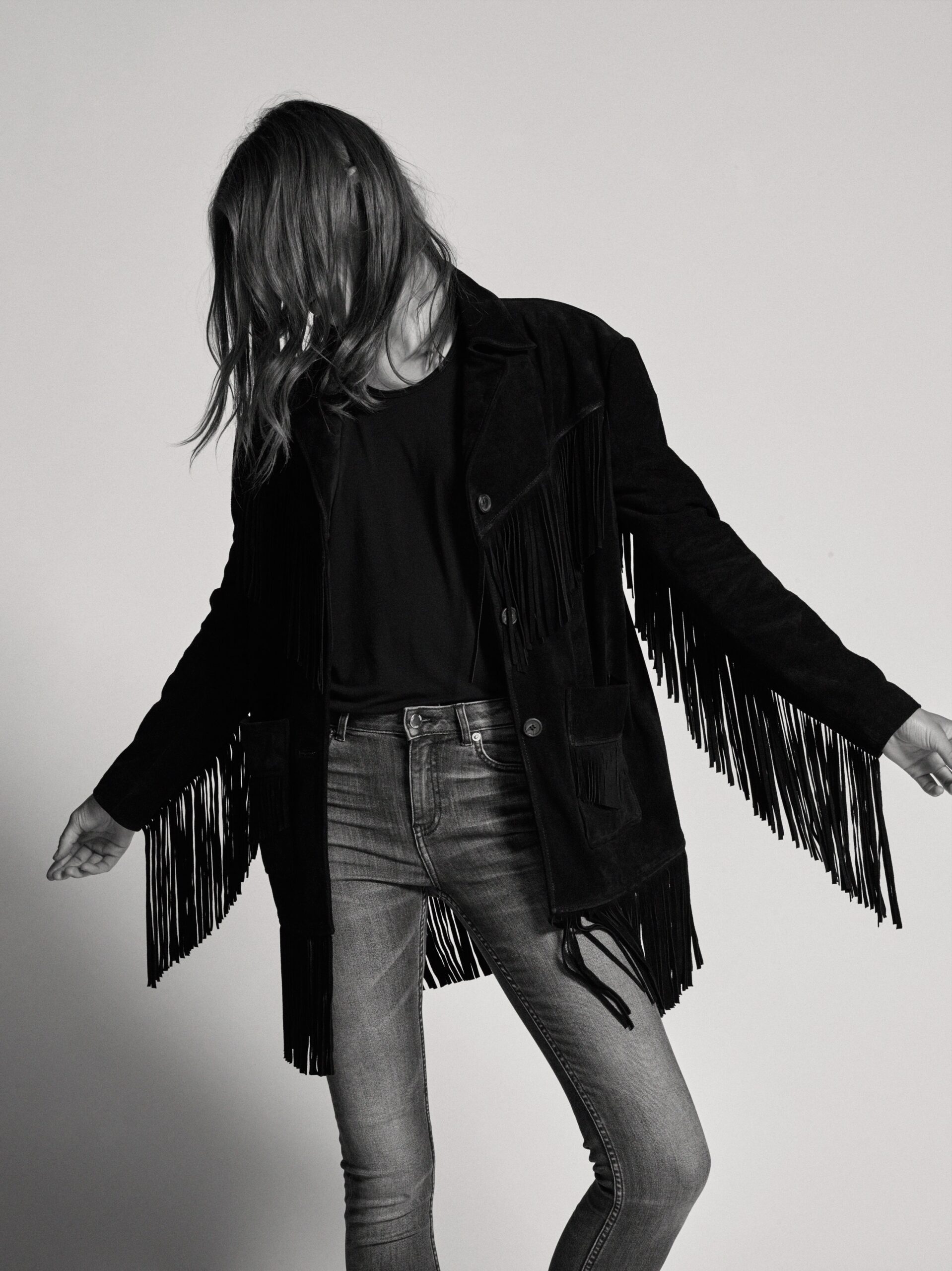 black jersey scoop-neck relaxed top