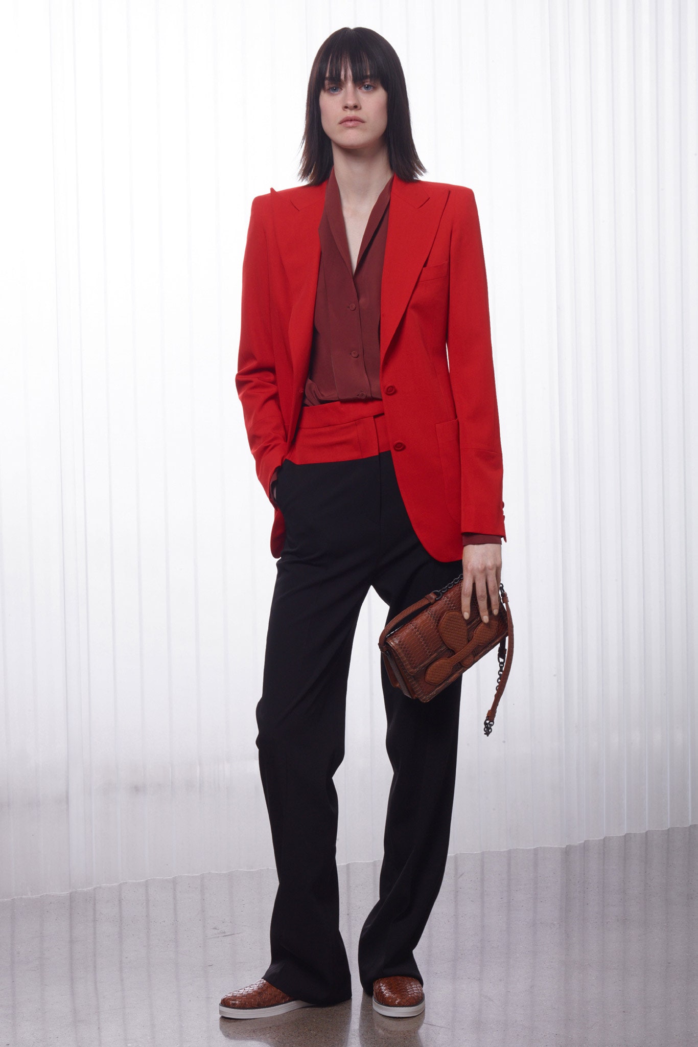 brown unknown v-neck collared buttoned blouse