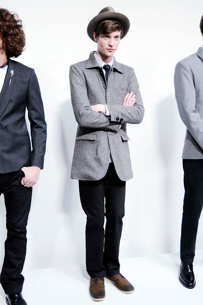 gray wool zip-front jacket