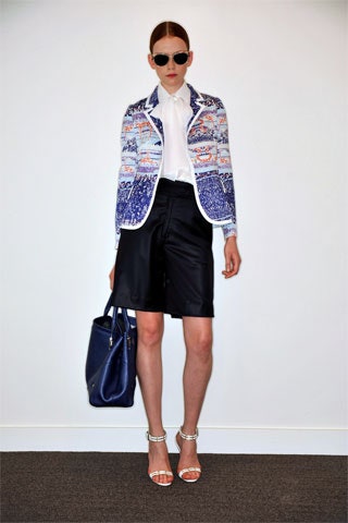 printed blue tailored jacket