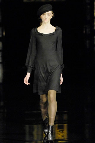black long-sleeve mini dress