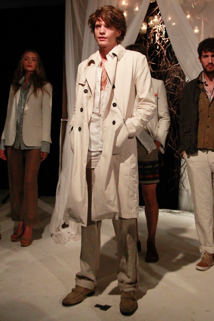 ivory double-breasted trench coat