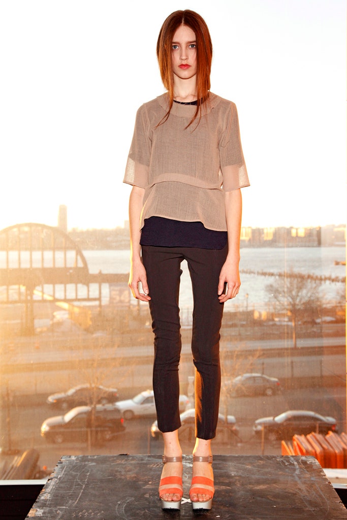 sheer beige layered mesh top