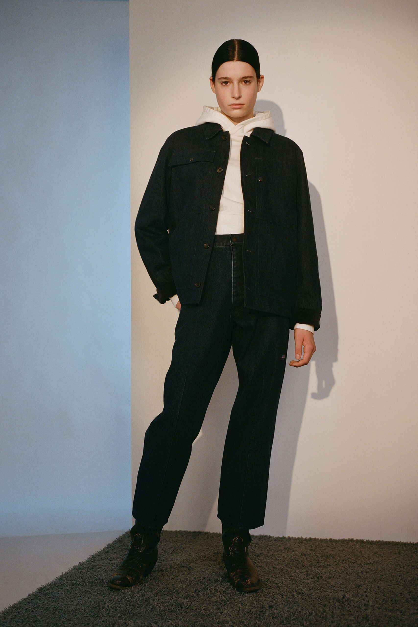 black denim workwear jacket
