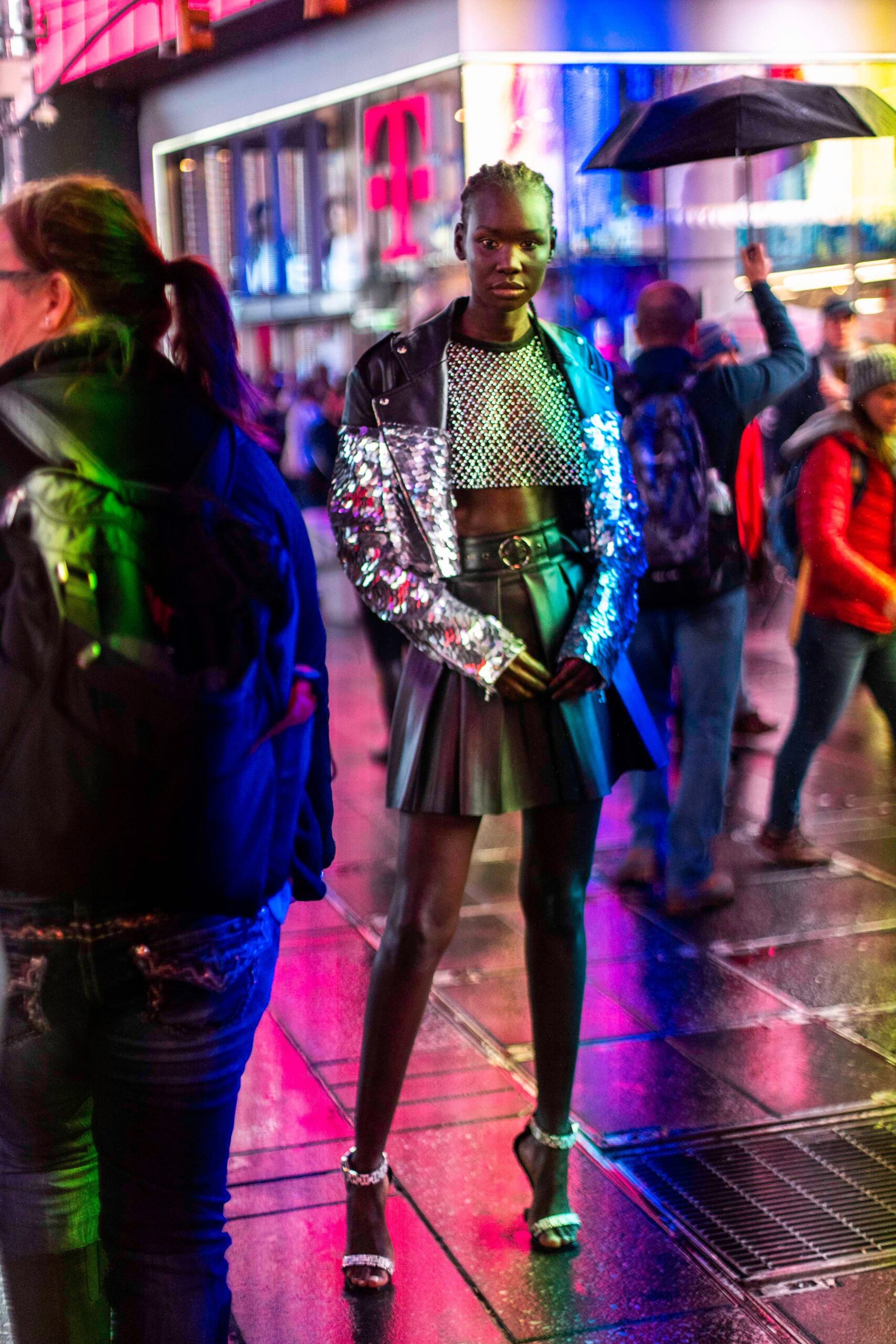 black sequin long-sleeve collared structured sequined panelled jacket