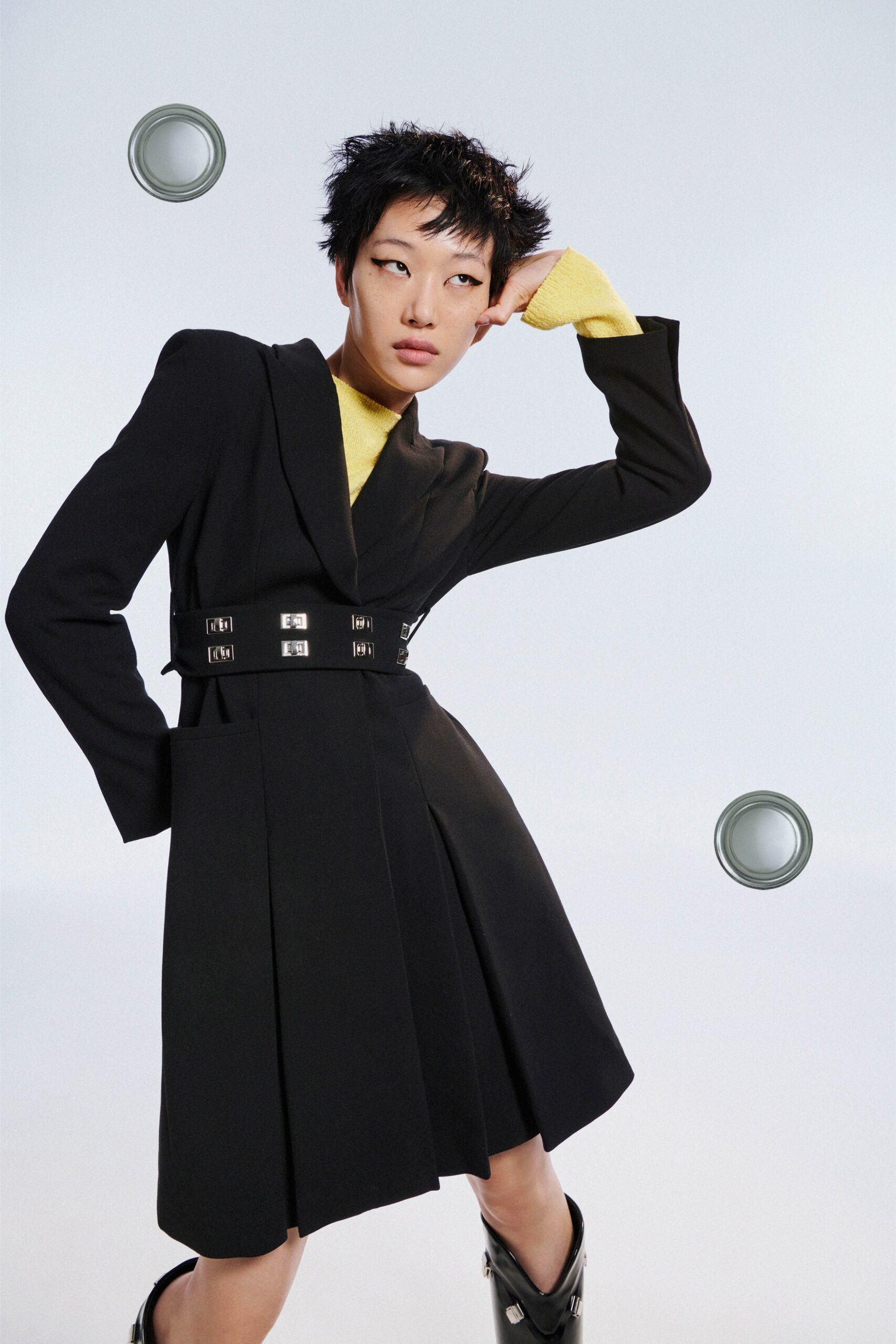 black blazer mini dress