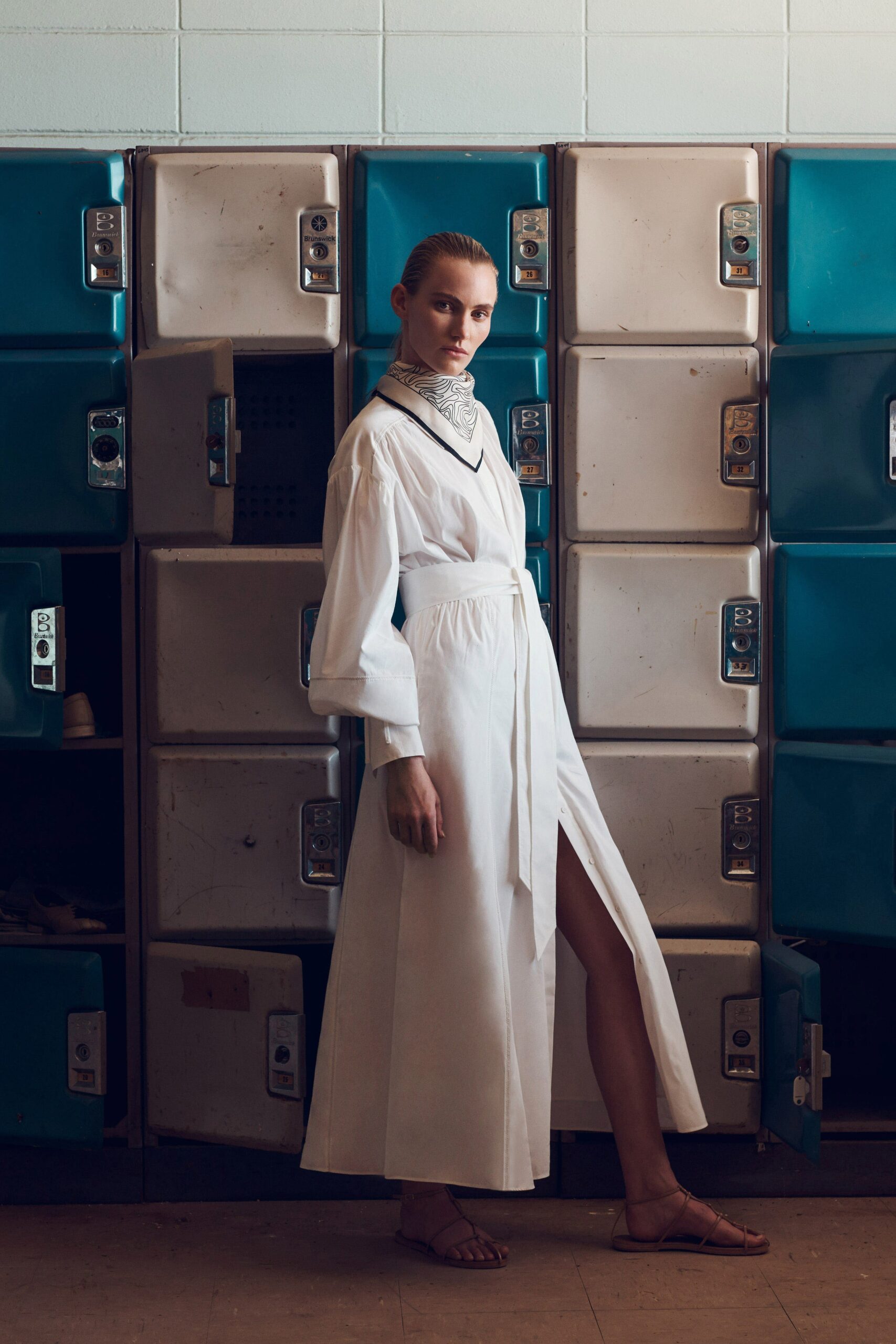 white belted maxi shirt dress