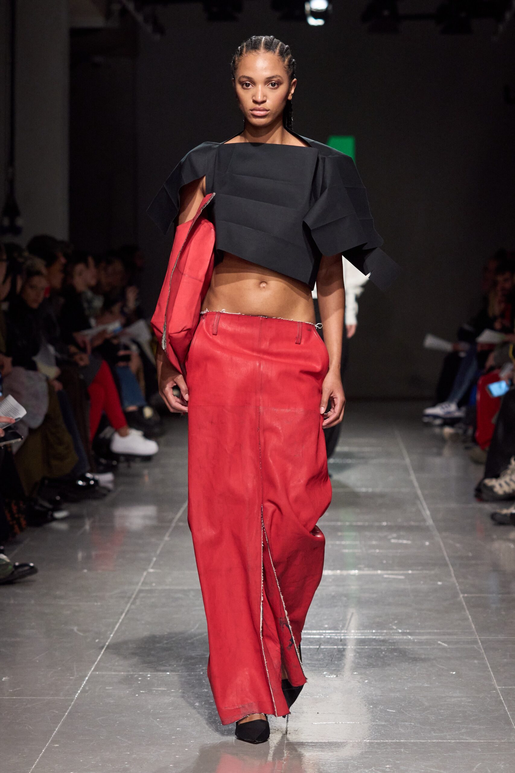 origami cropped black top