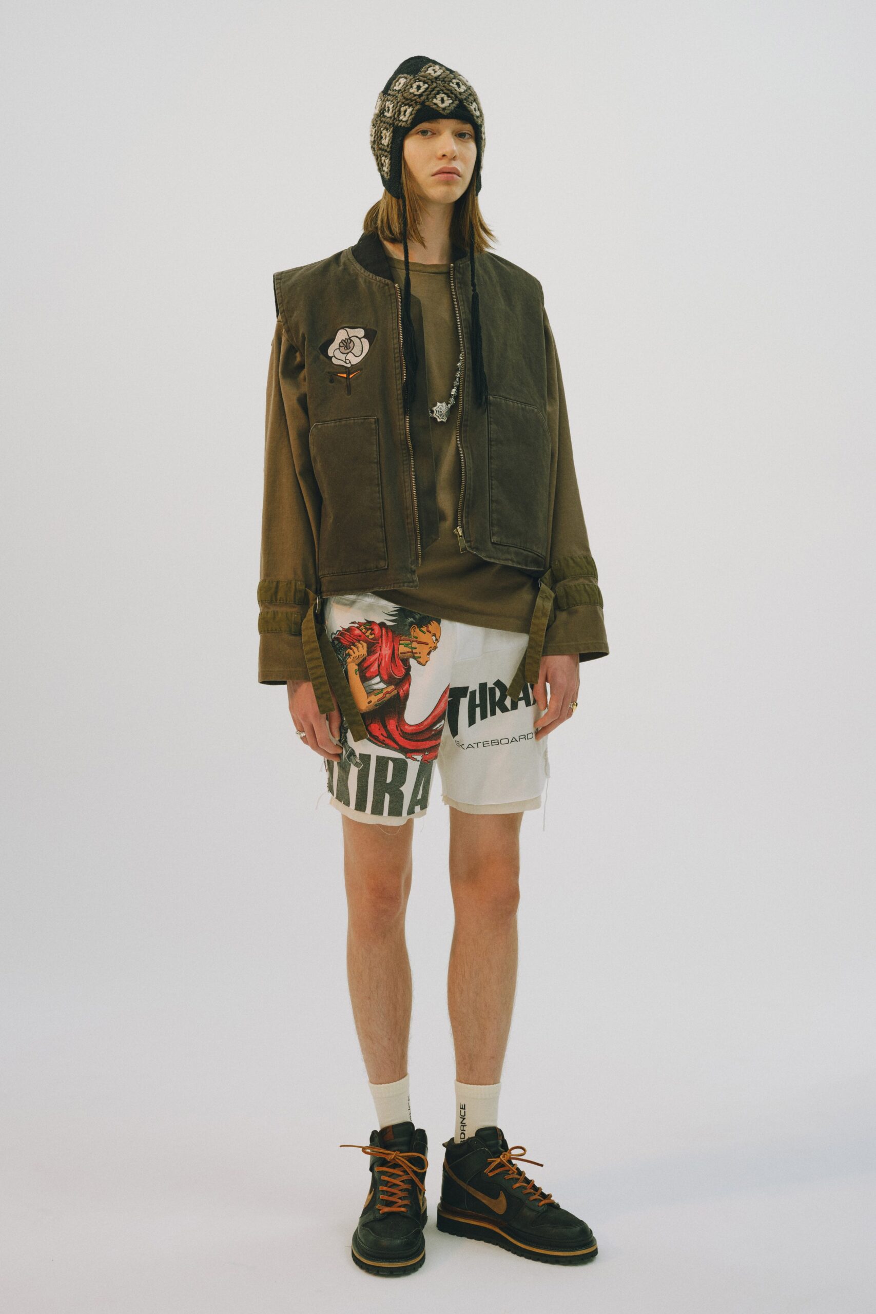 graphic printed skate shorts