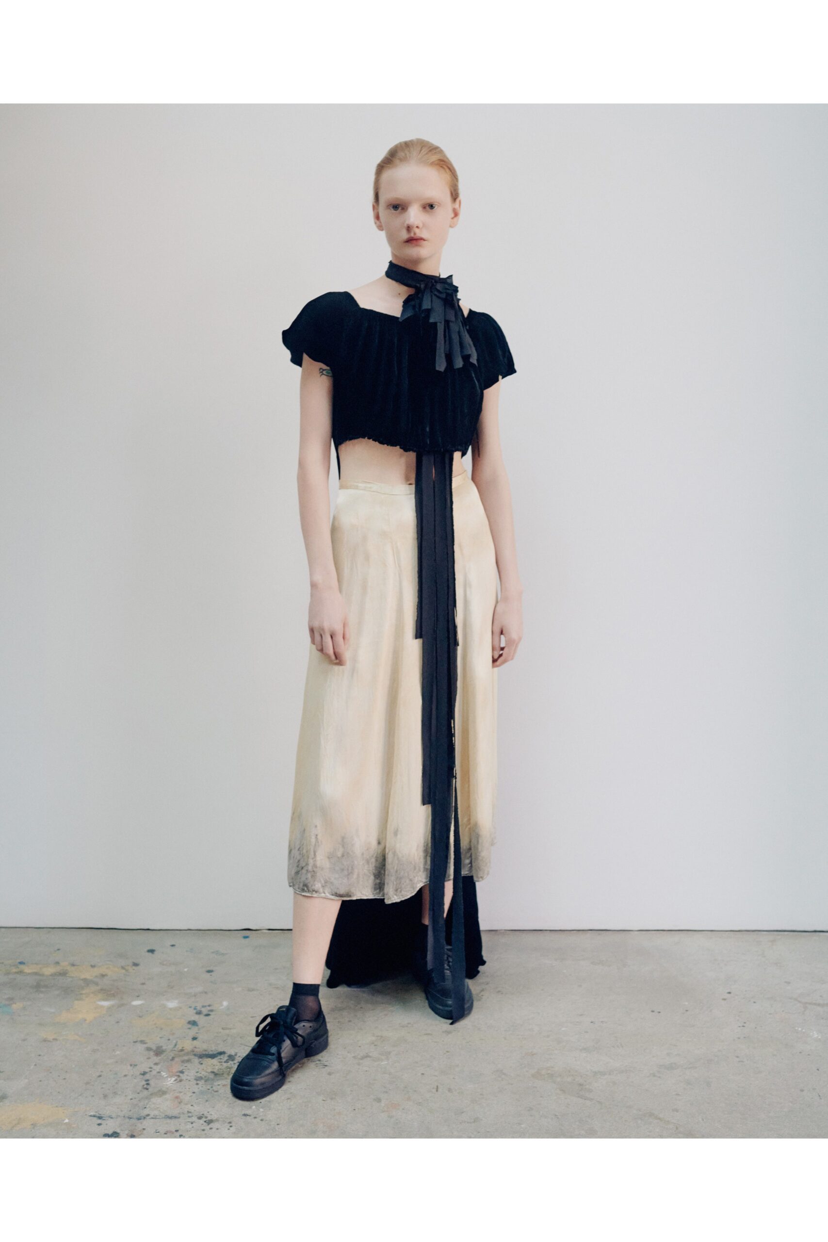 black velvet cropped top