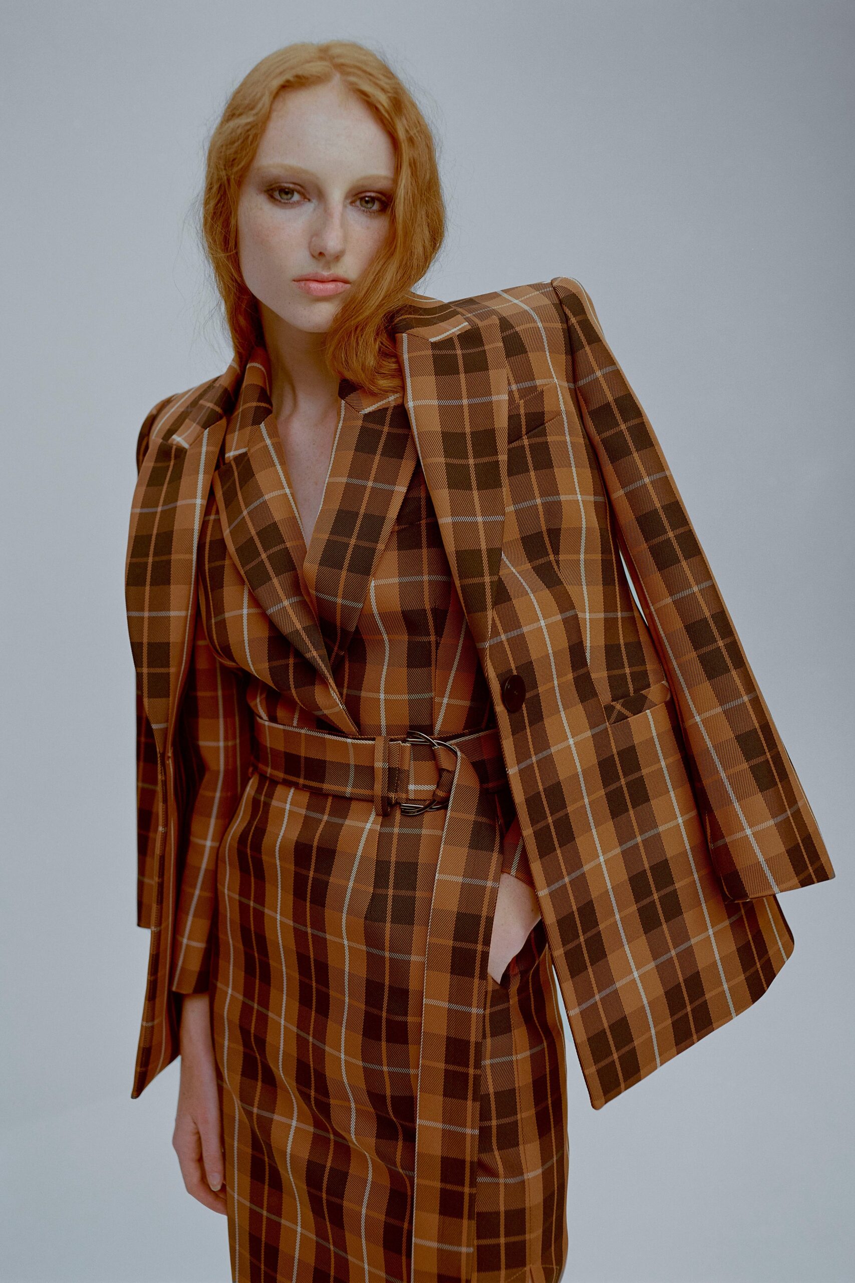 checked blazer dress