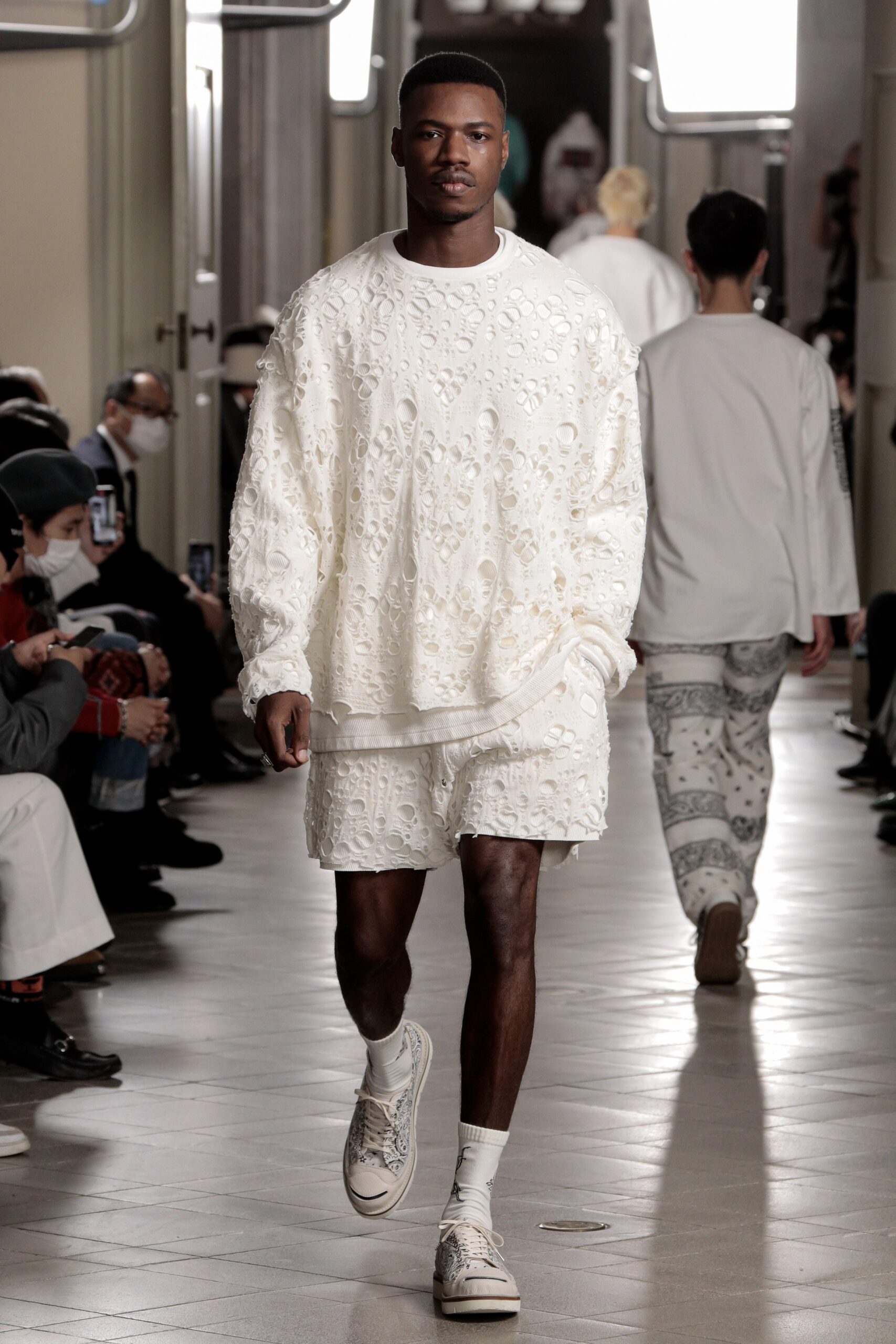 openwork ivory knit sweater