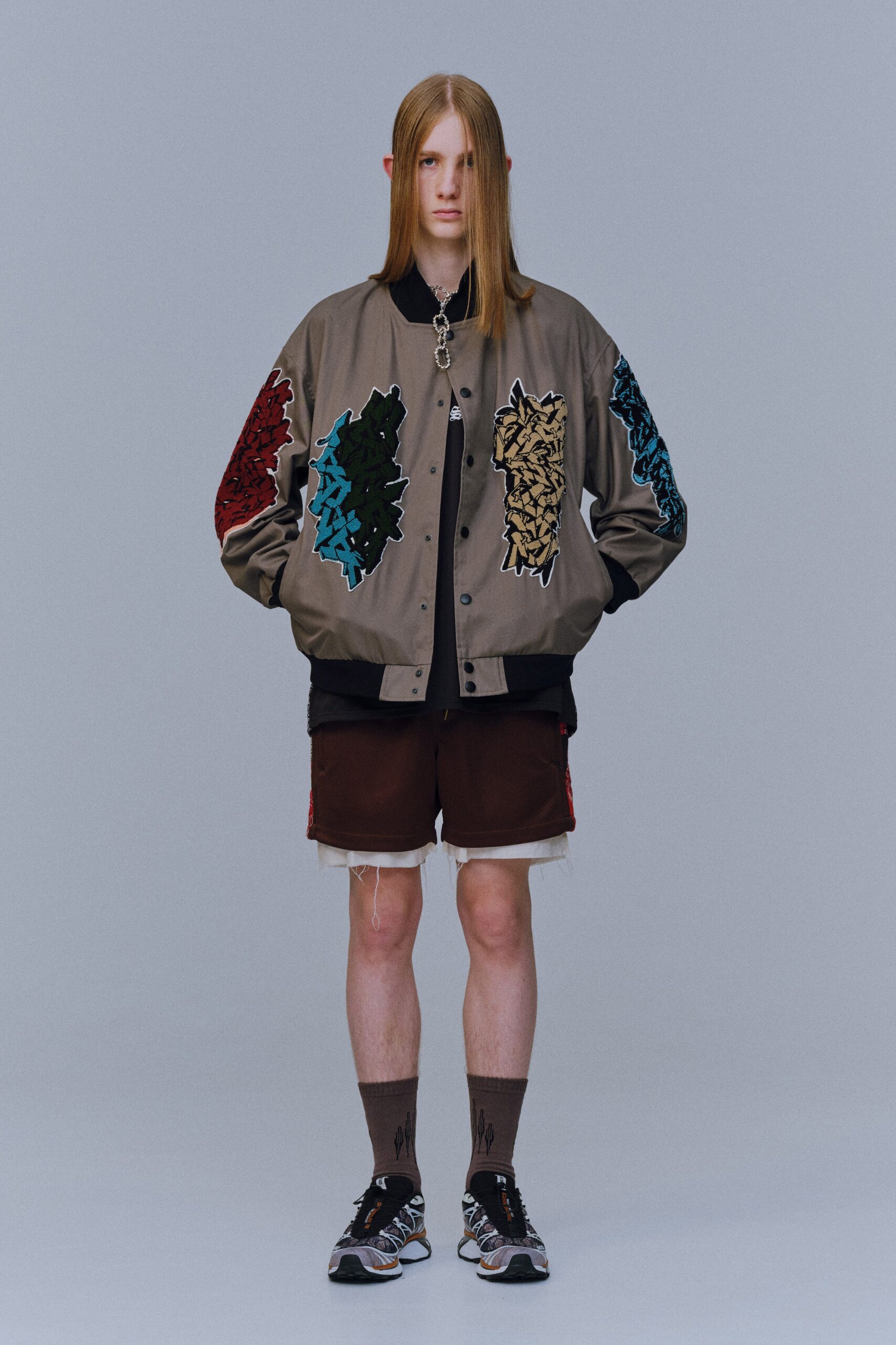 printed oversized bomber jacket