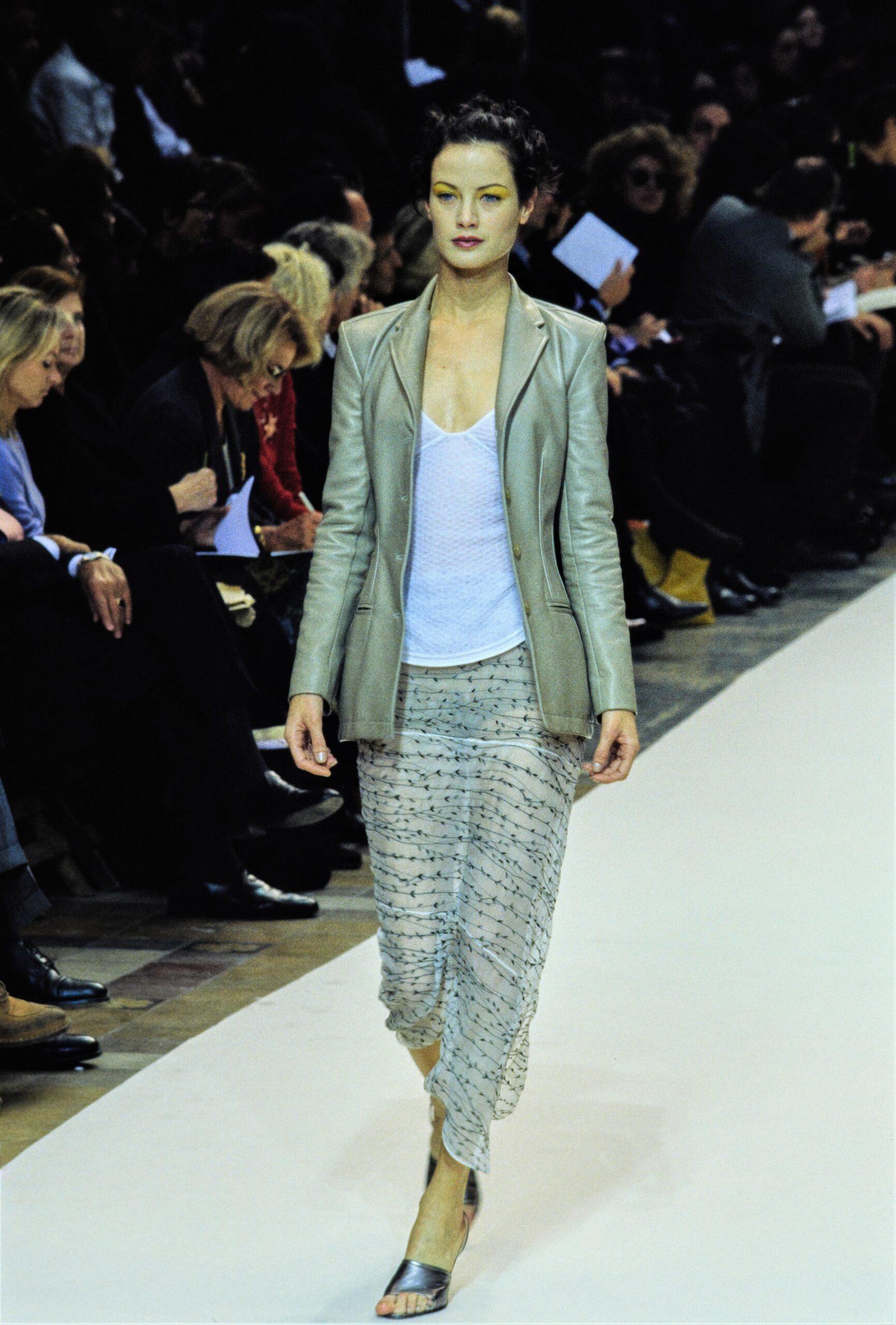 gray leather blazer