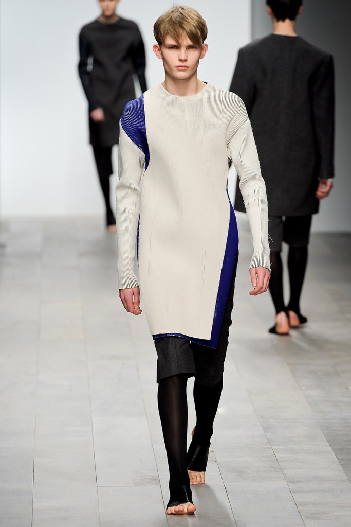 color-block ribbed tunic sweater