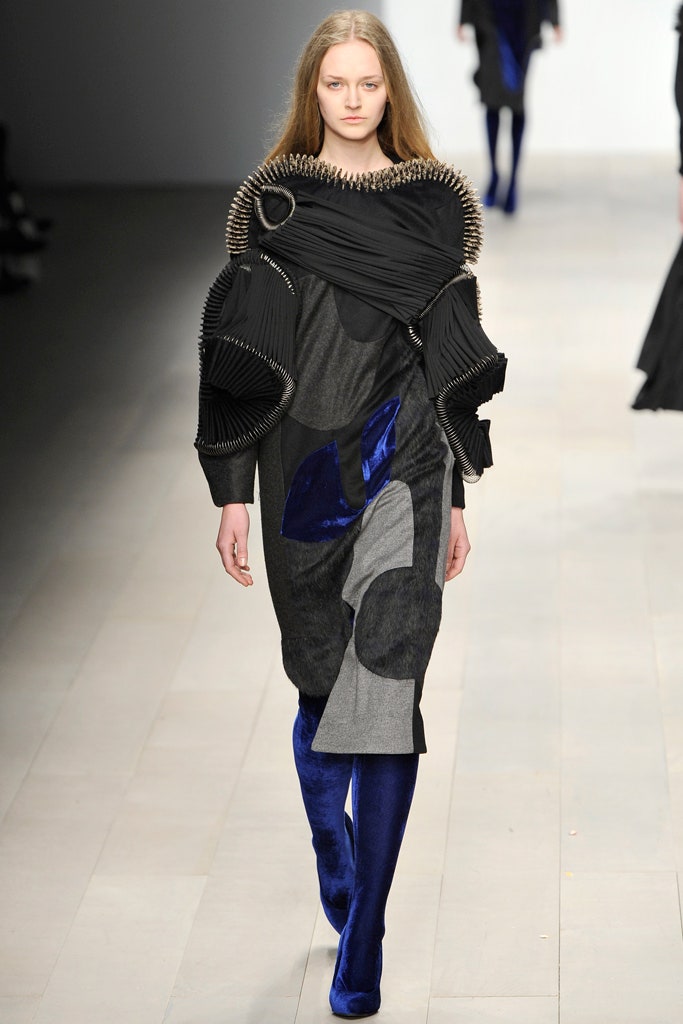 sculptural abstract panel midi dress