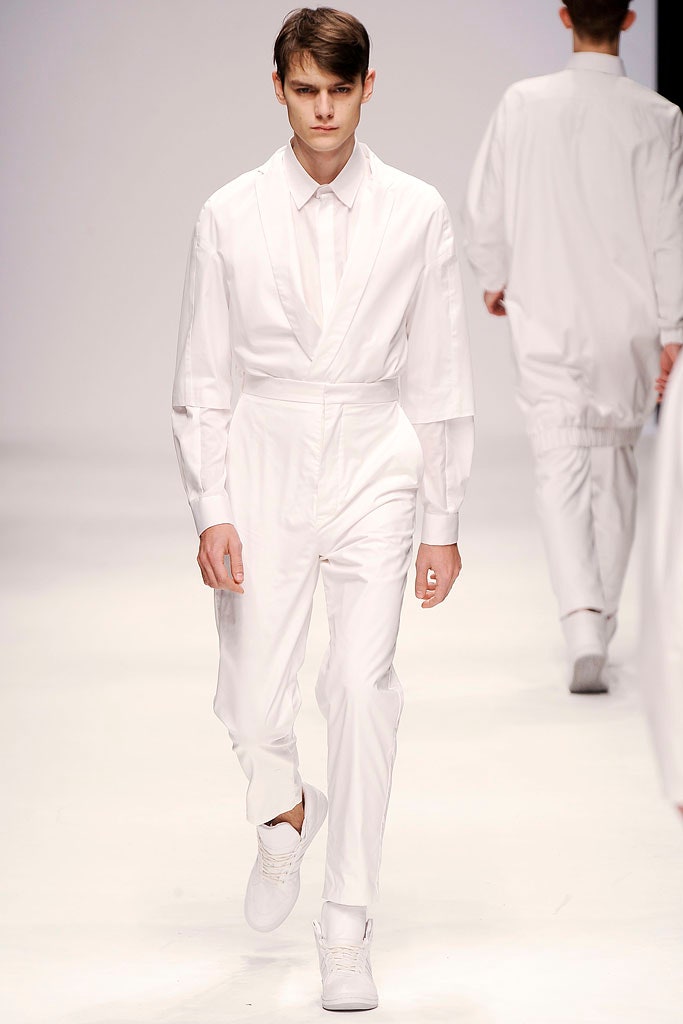 white wrap-front jumpsuit
