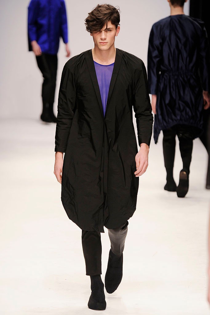 black open-front cocoon coat