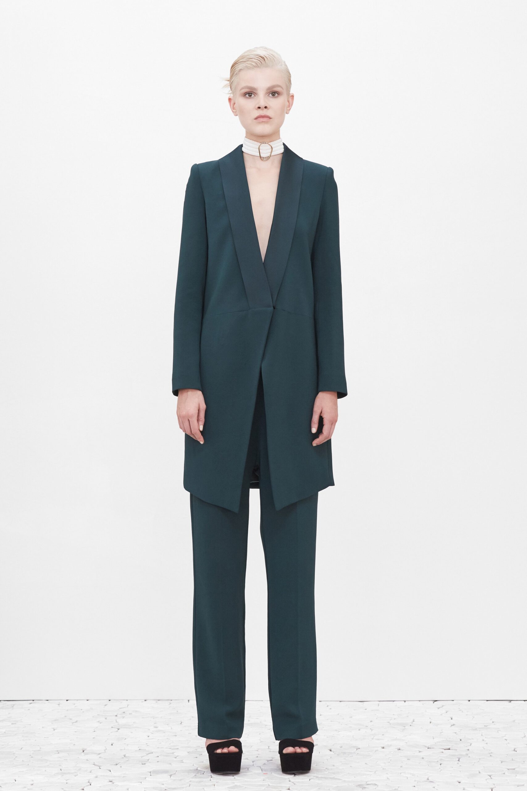 deep plunge longline blazer
